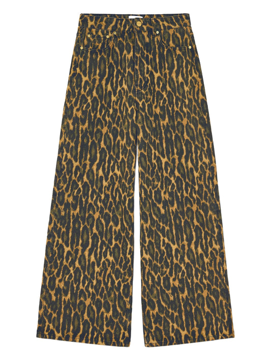 baggy jeans in leopard print