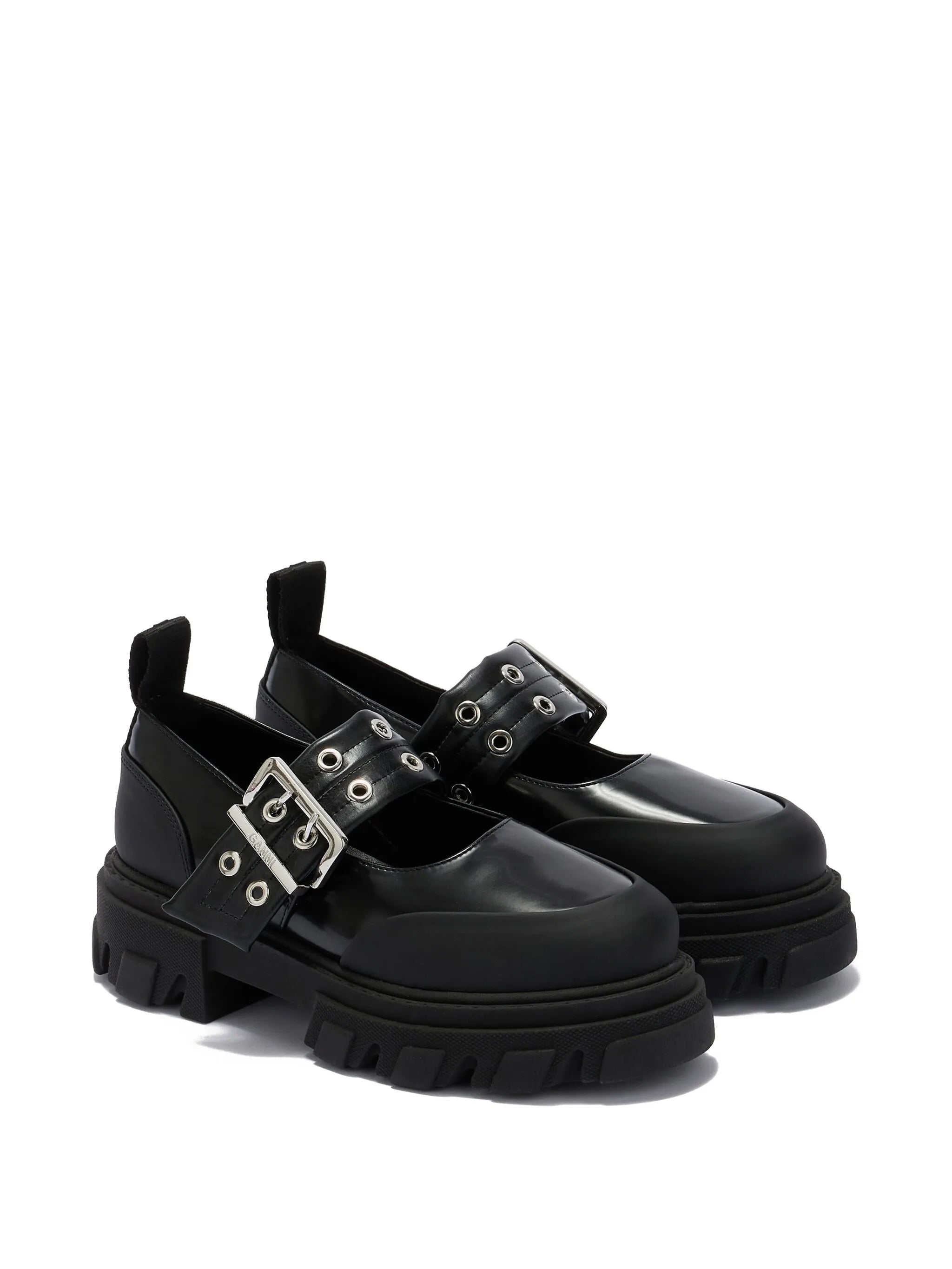 cleated eyelet-embellished ballet flats