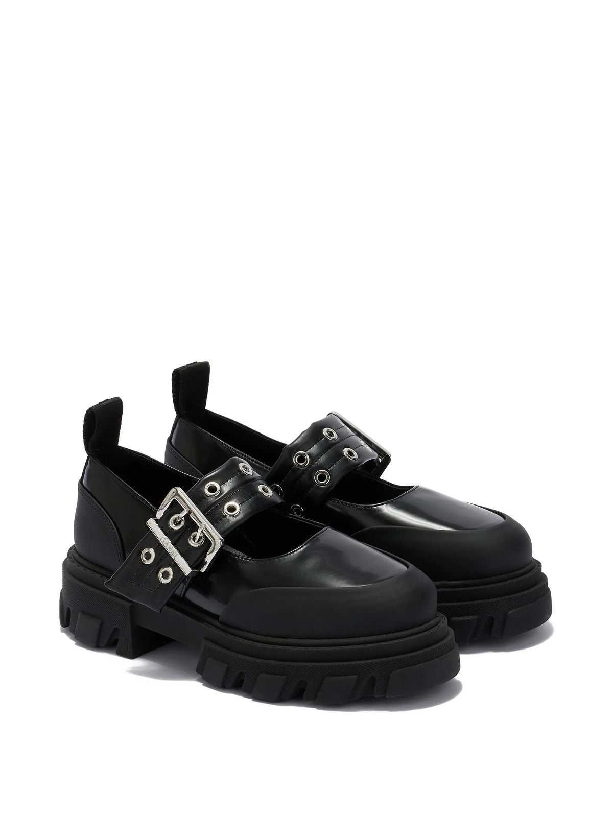 cleated eyelet-embellished ballet flats