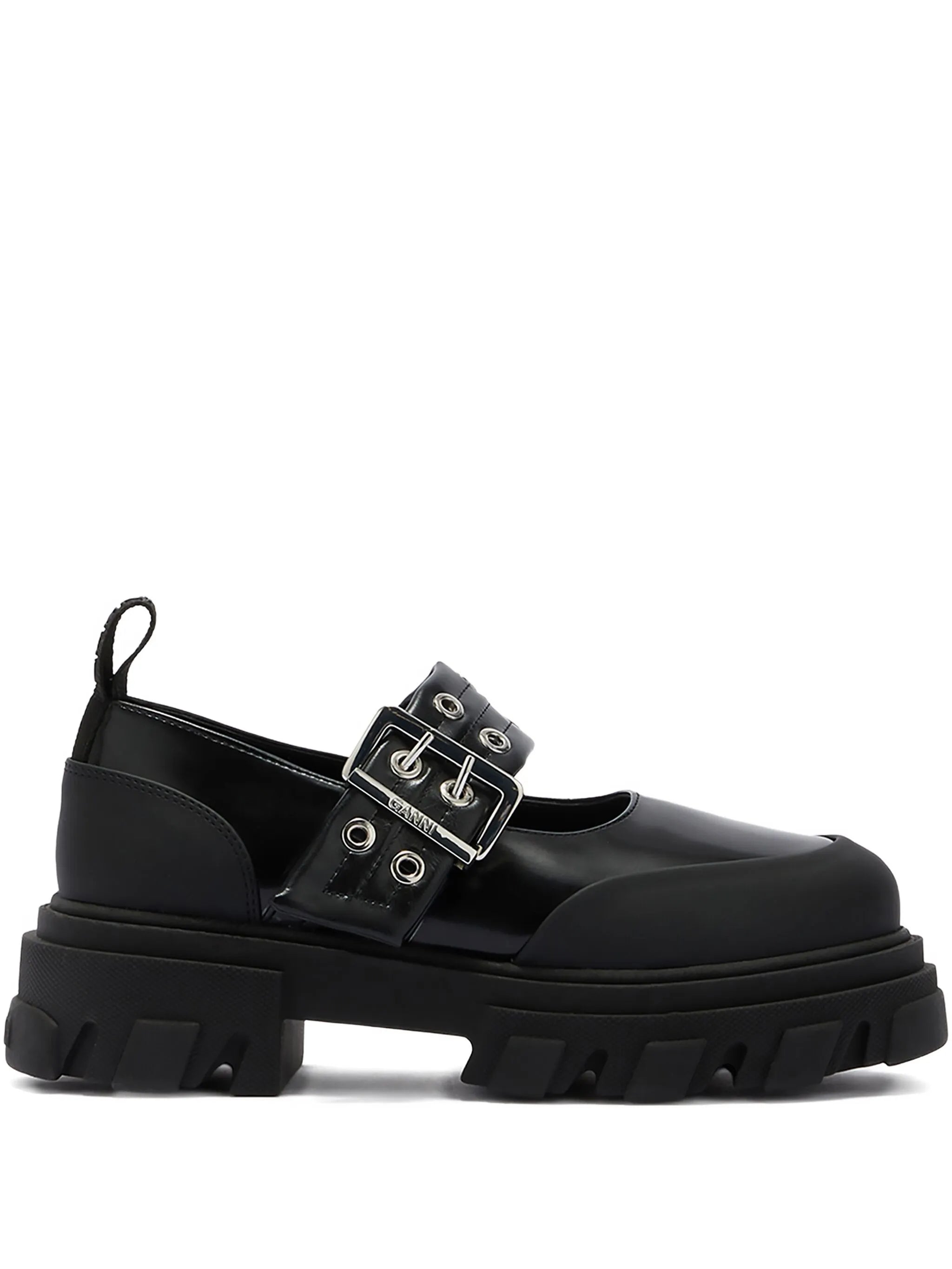 cleated eyelet-embellished ballet flats