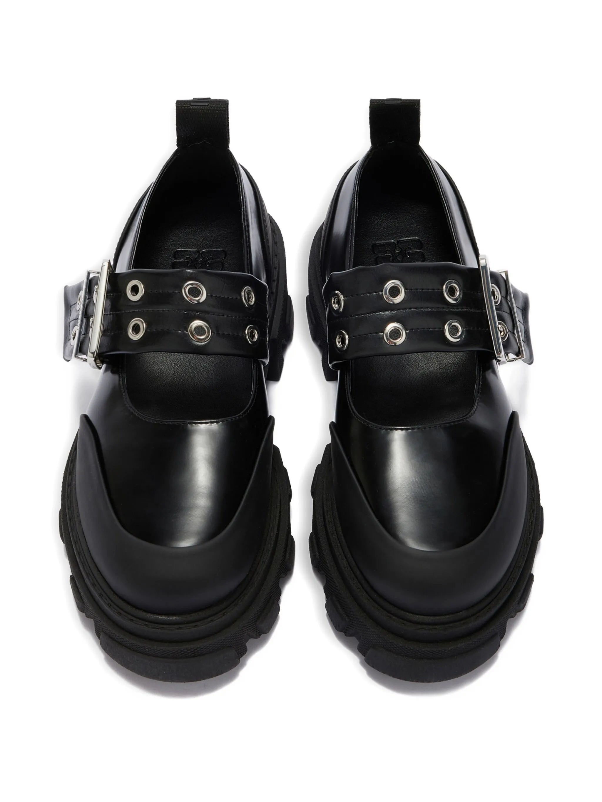 cleated eyelet-embellished ballet flats