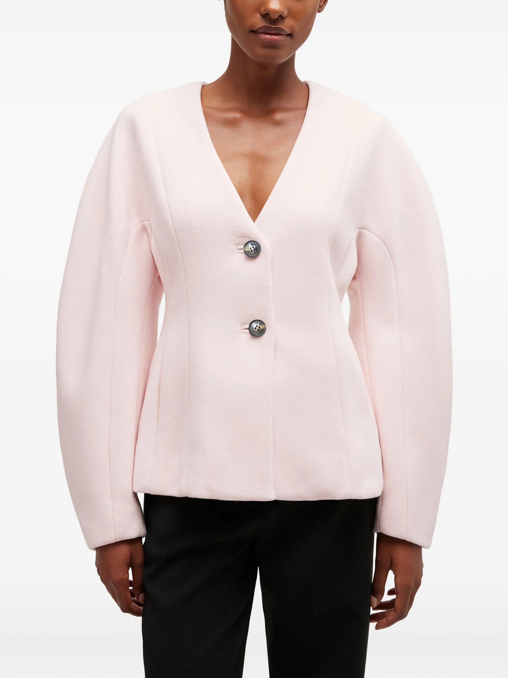 buttoned V-neck jacket