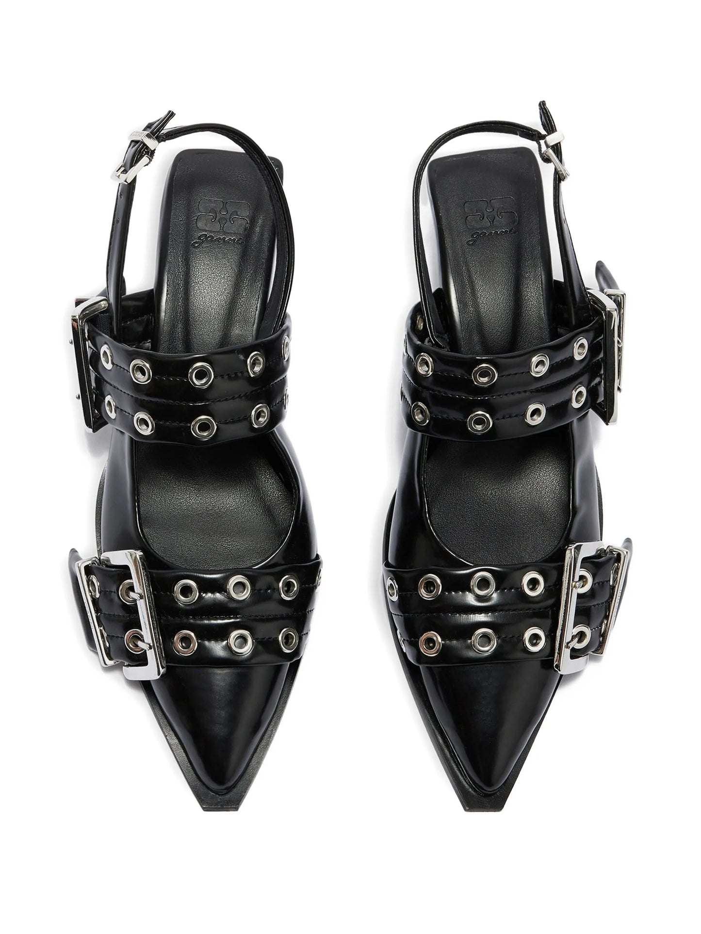 buckle-strap slingback heels