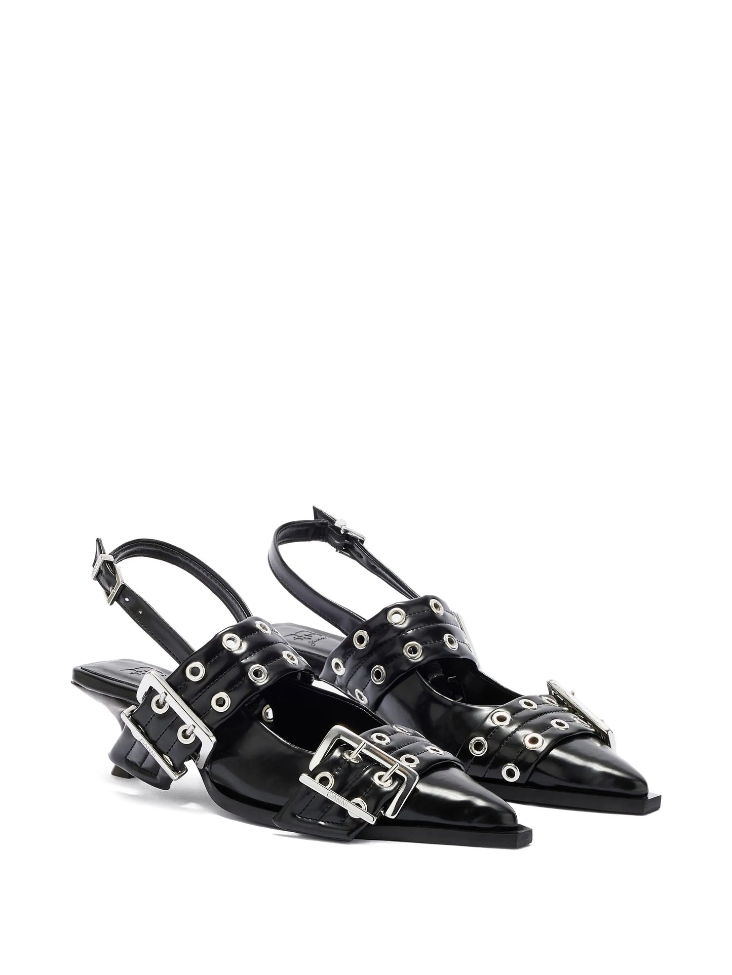buckle-strap slingback heels