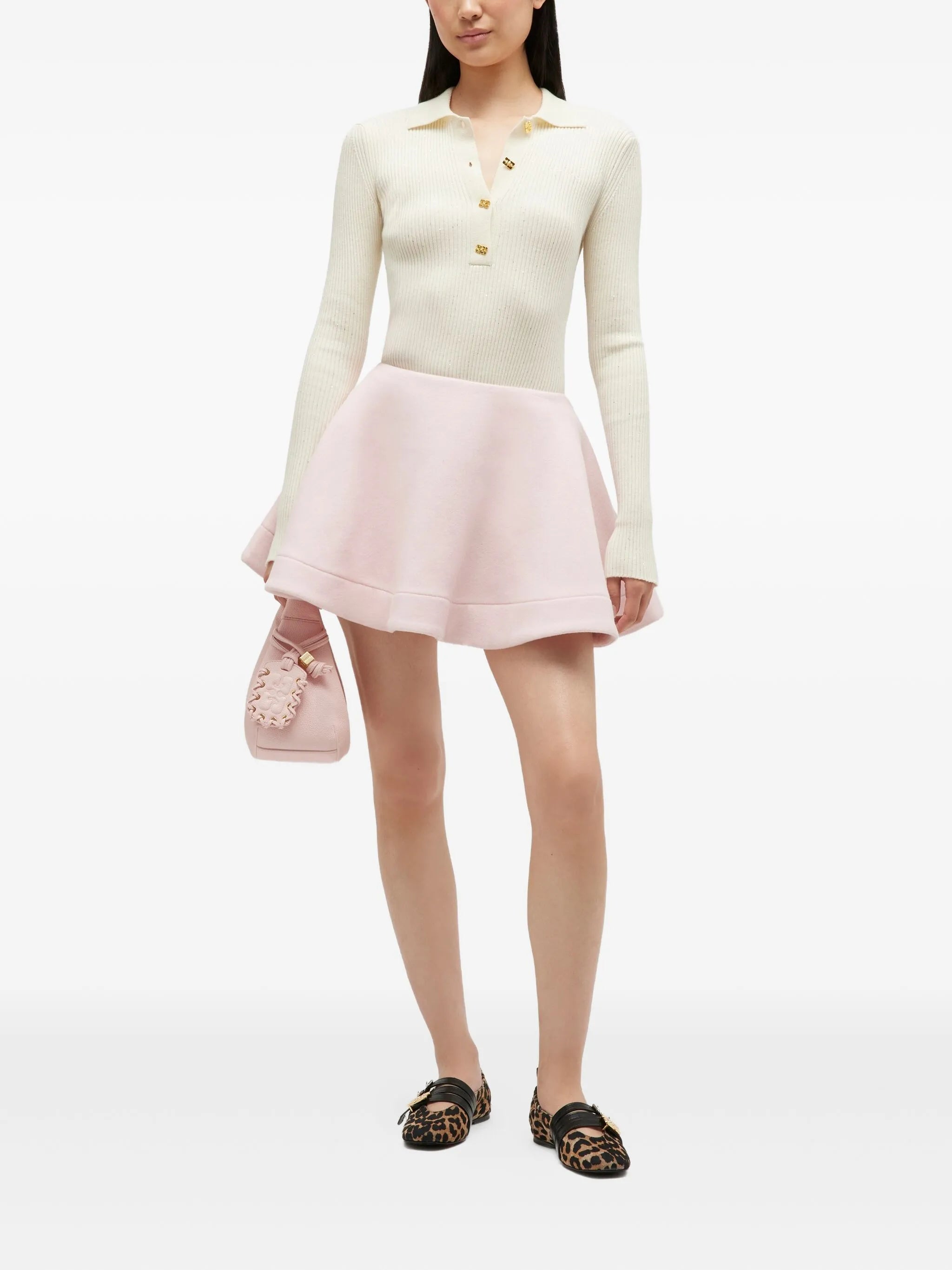 elasticated-waistband mini skirt