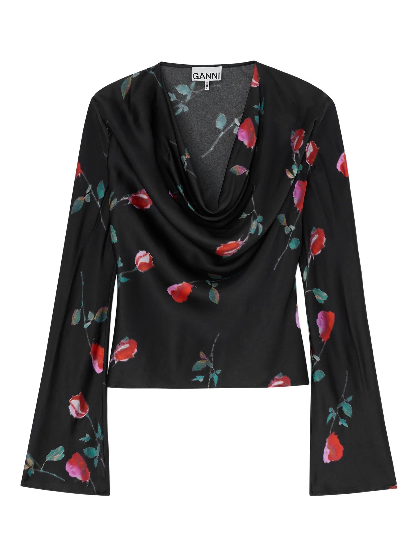 floral cowl-neck top