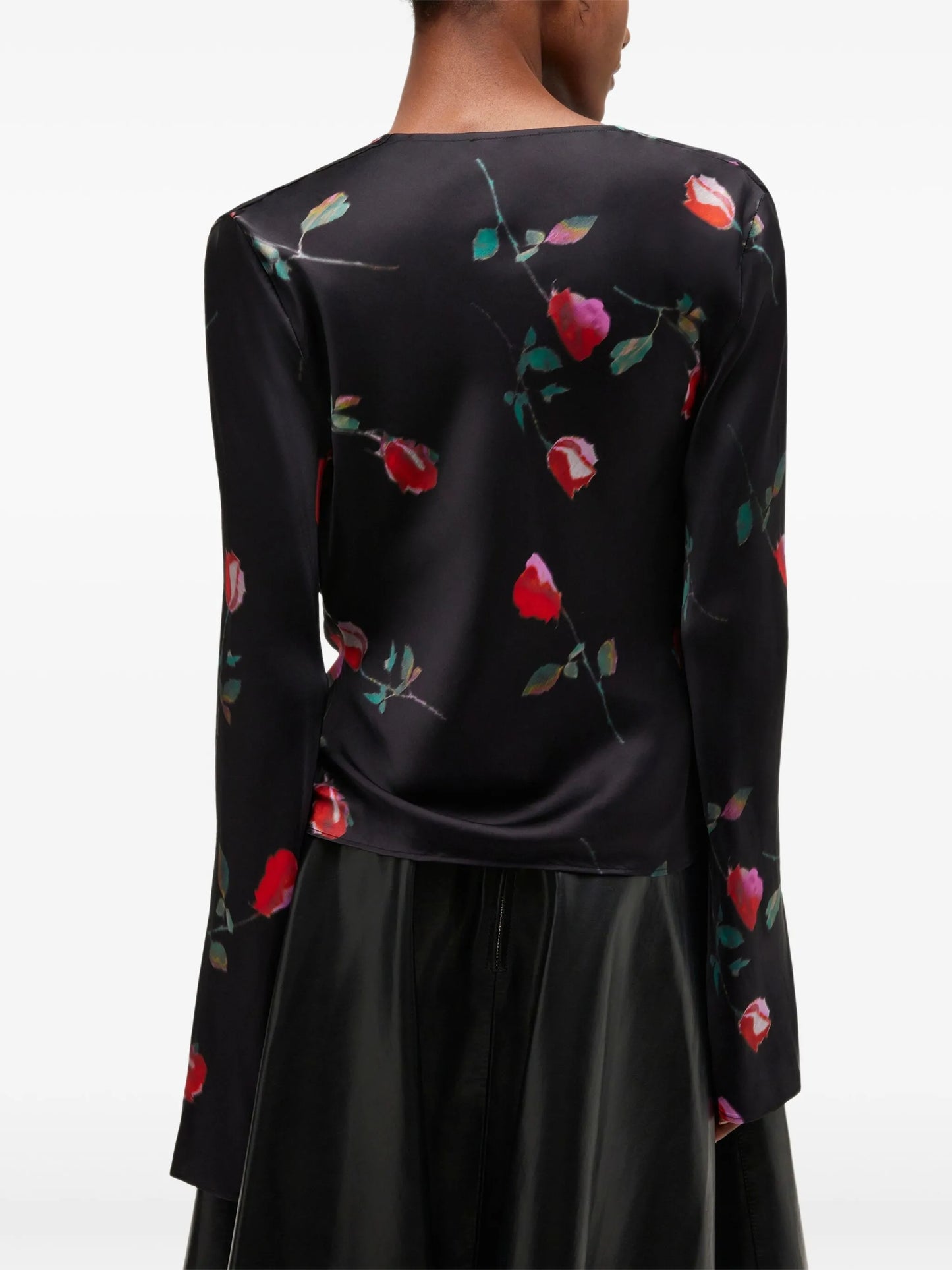 floral cowl-neck top
