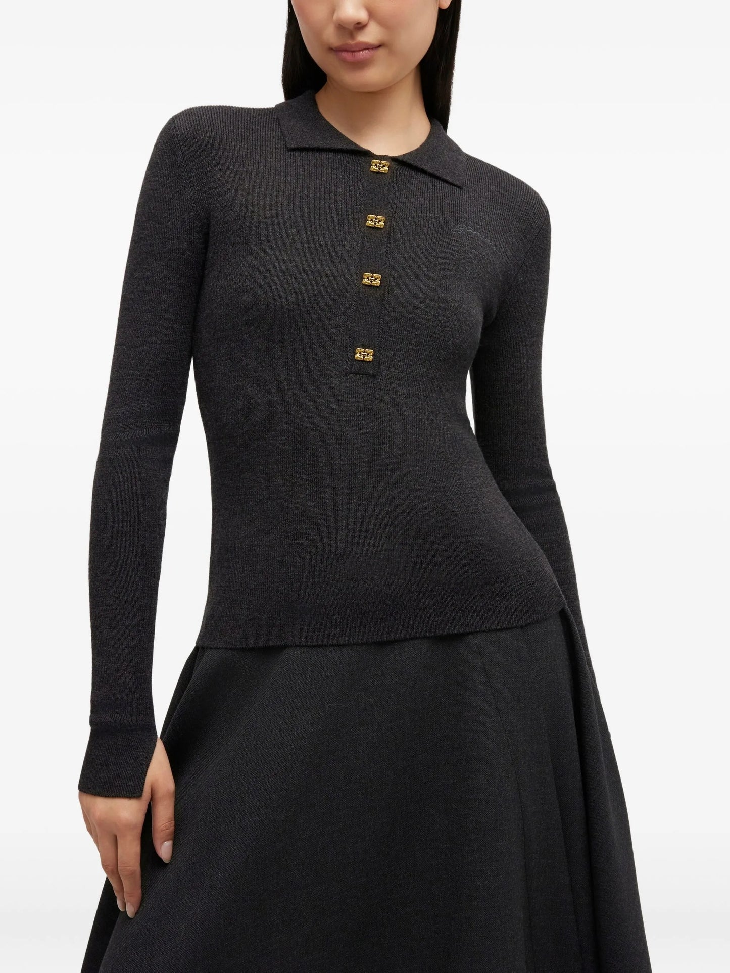 buttoned collar polo shirt