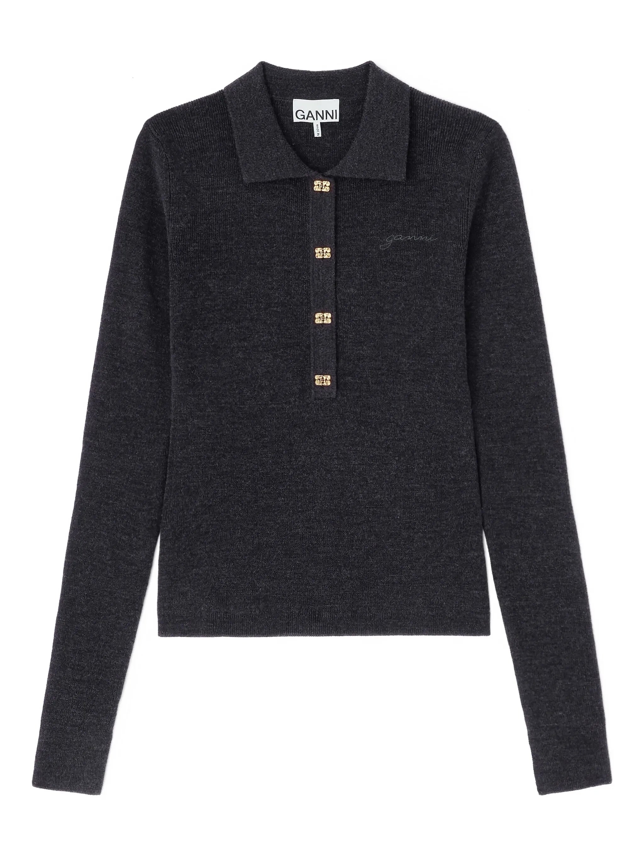 buttoned collar polo shirt