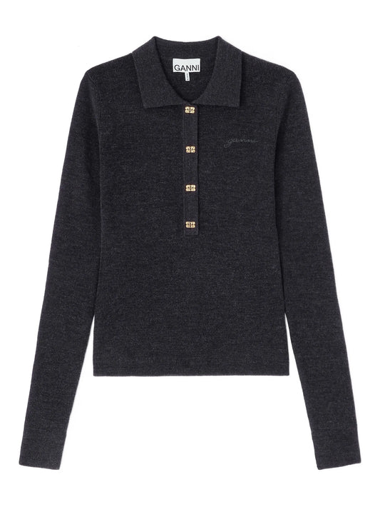 buttoned collar polo shirt