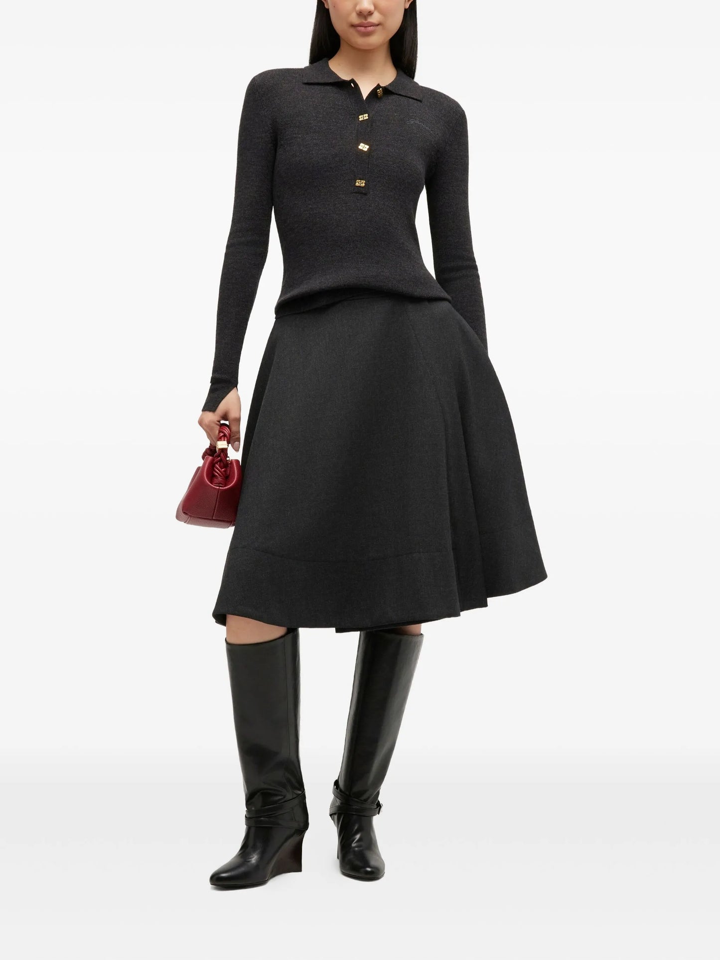 buttoned collar polo shirt