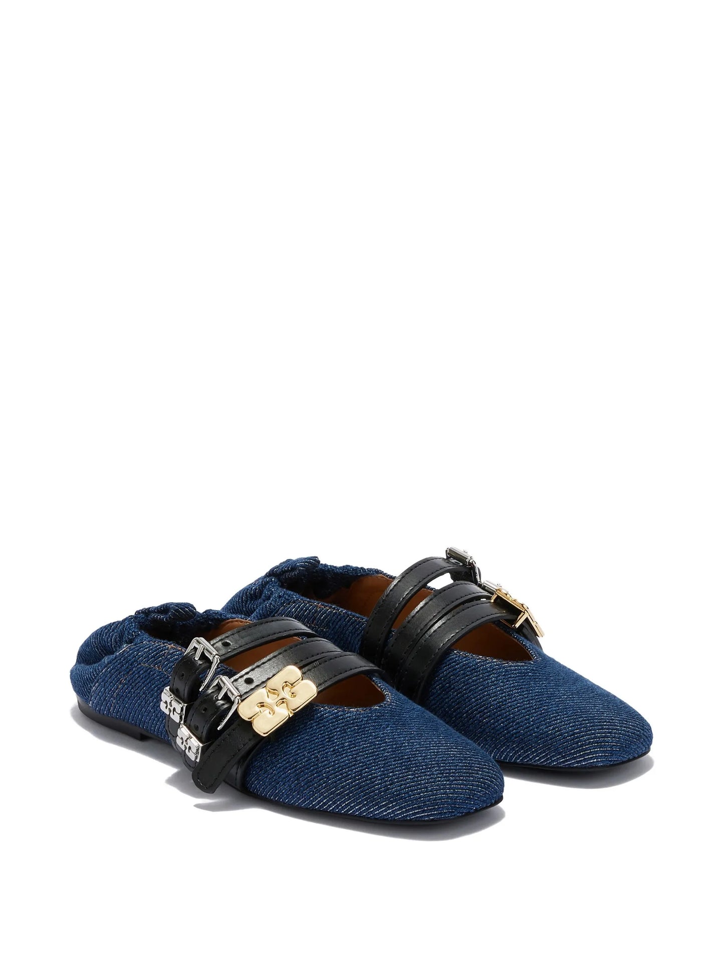 Sue Triple ballerinas in denim
