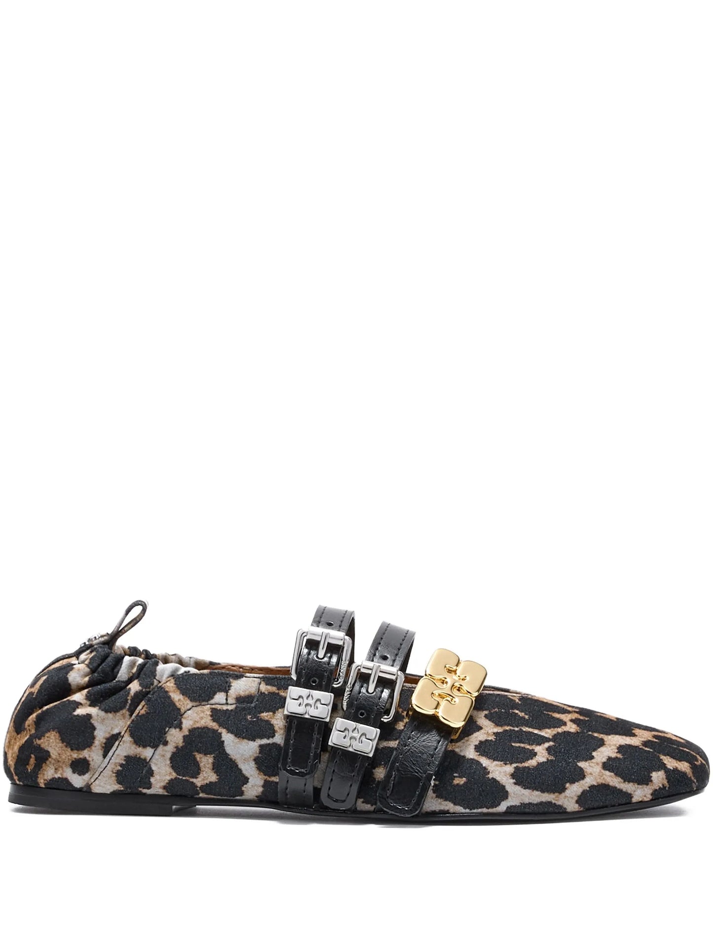 leopard-print buckle-detail ballet flats