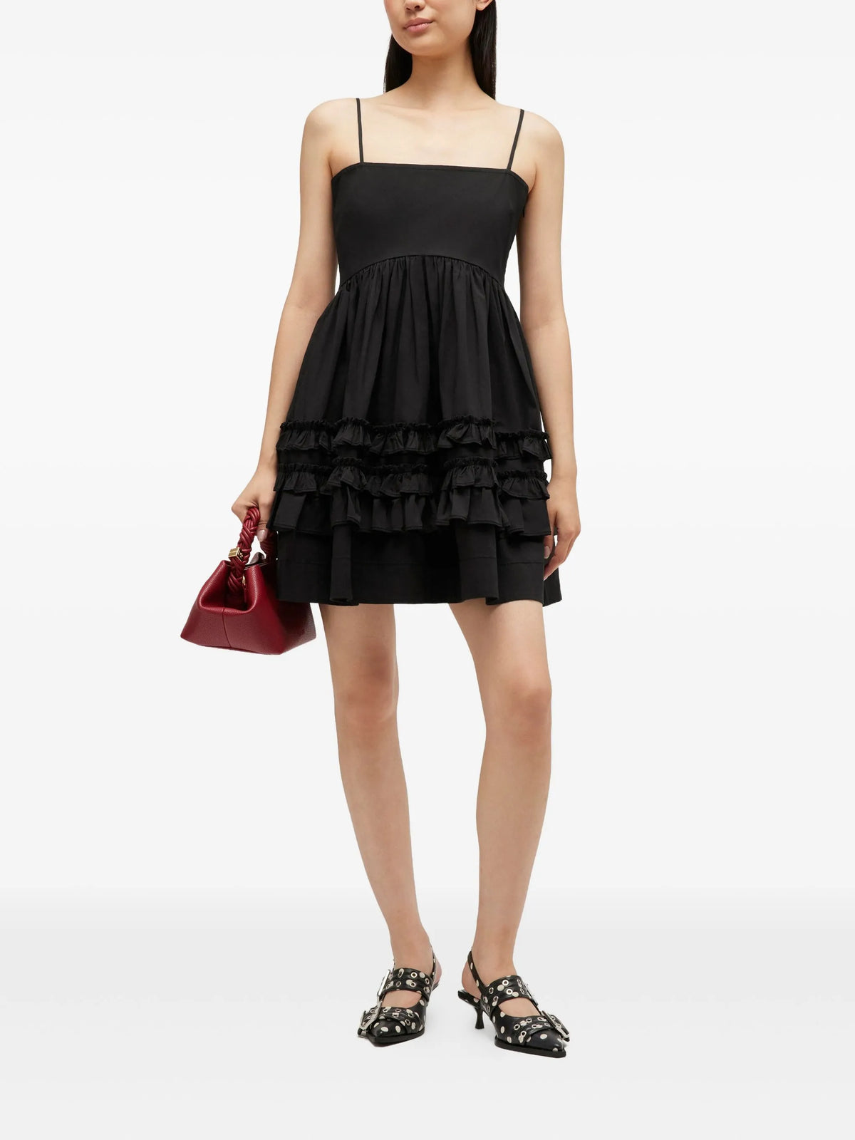 ruffled mini dress