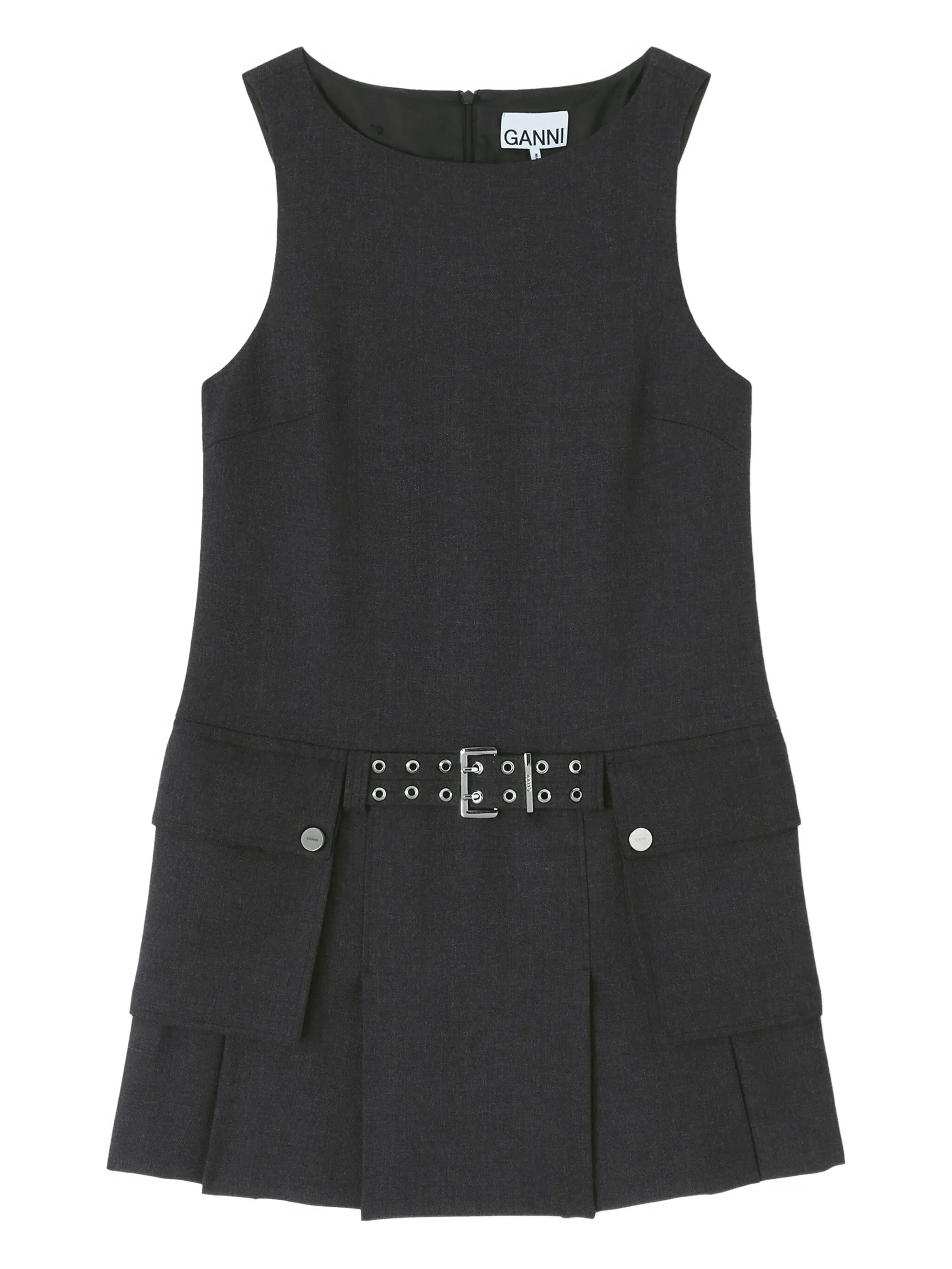 belted pocket mini dress