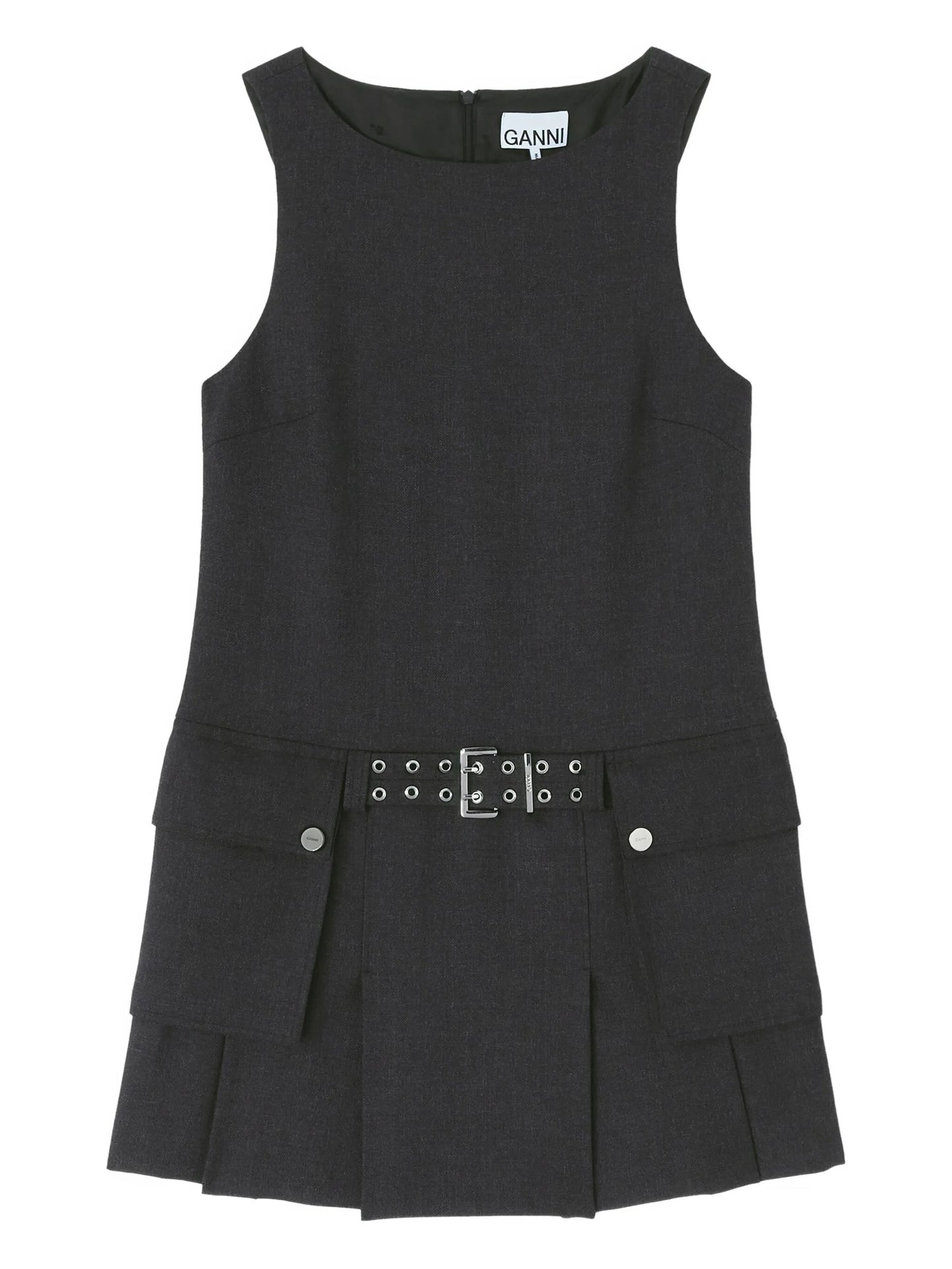 belted pocket mini dress