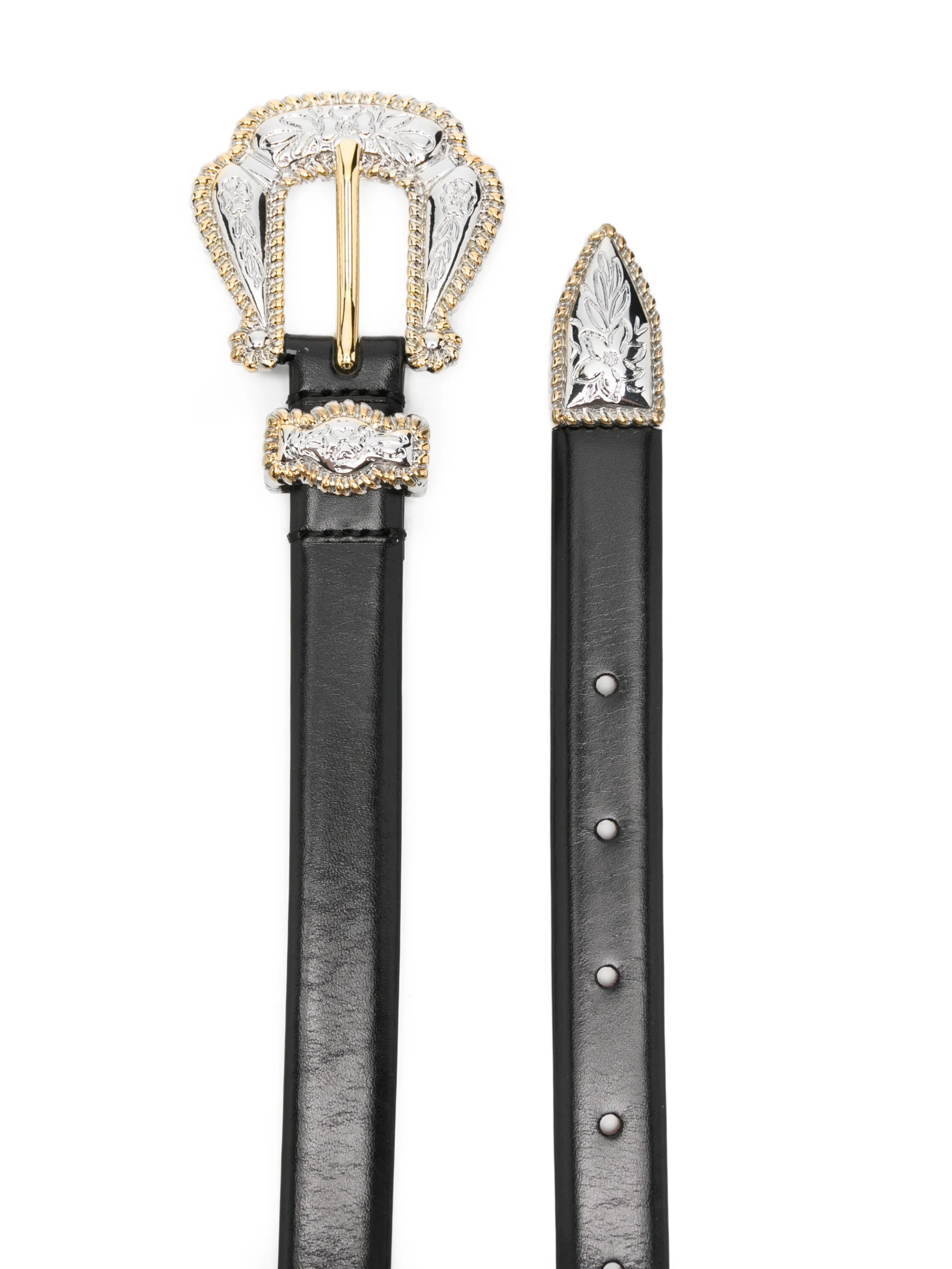 Santo black mixed metal belt