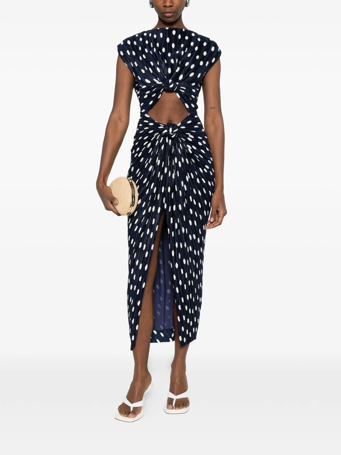 Inaya polka dot-pattern midi dress