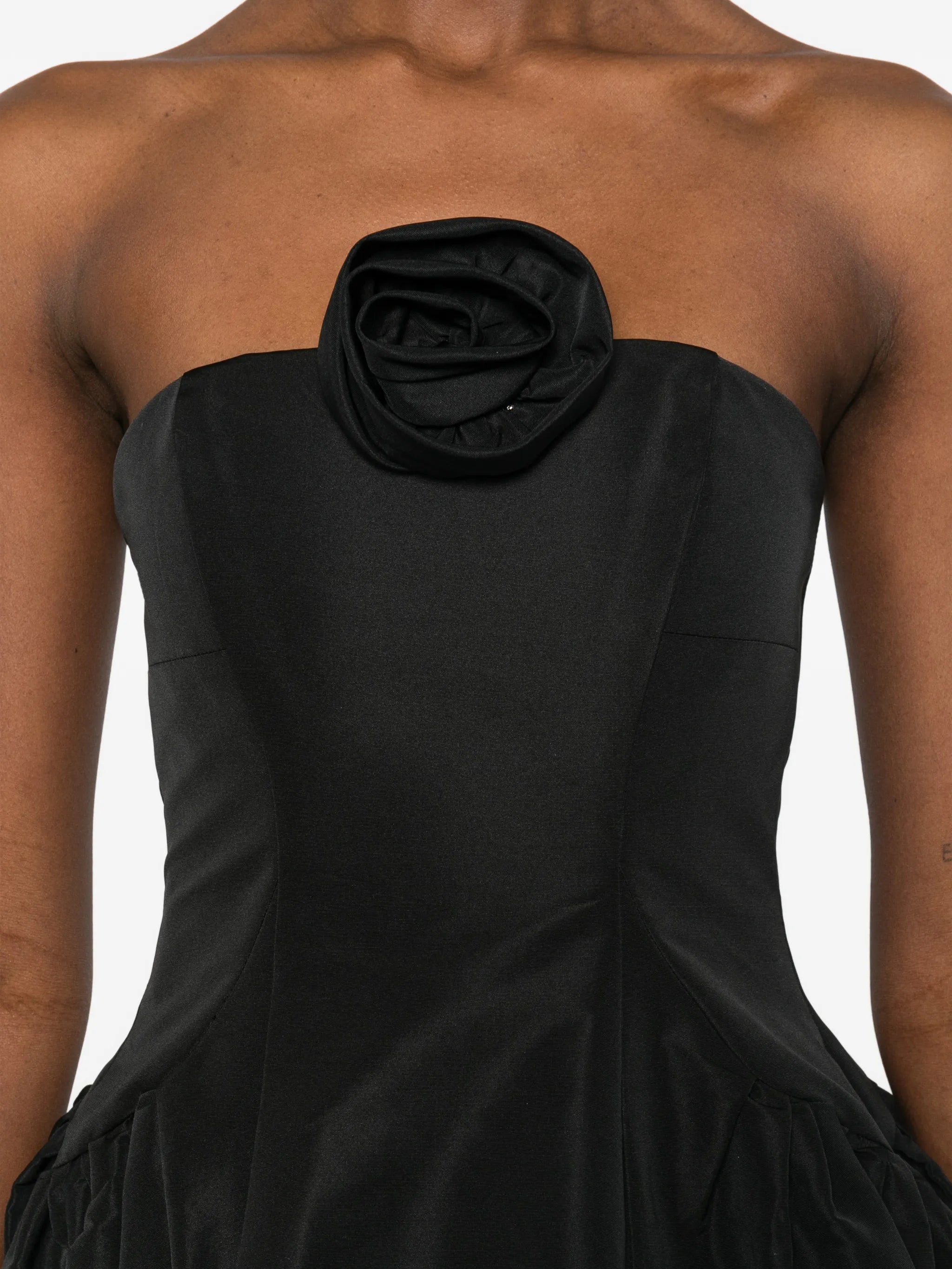 flower strapless mini dress