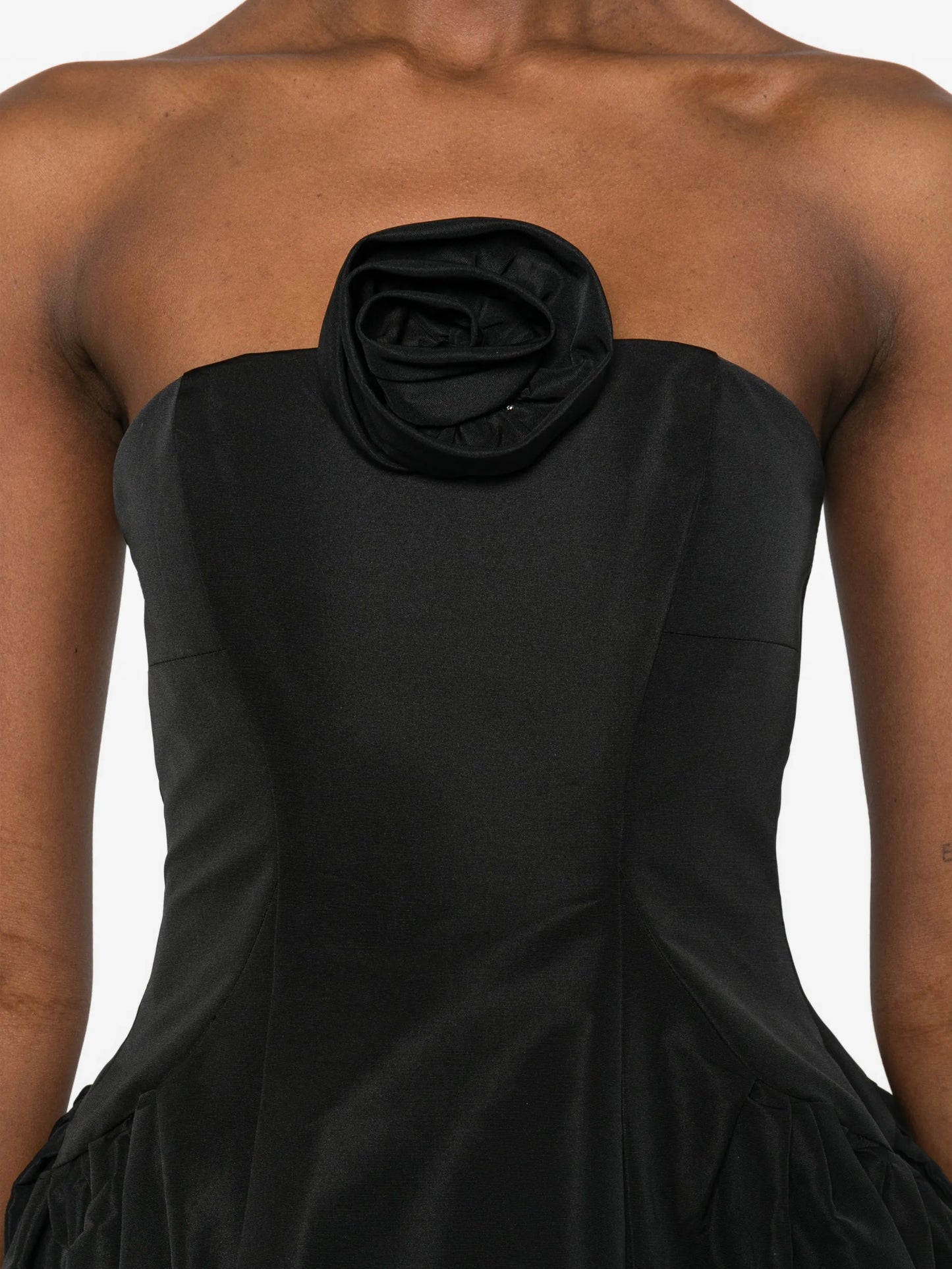 flower strapless mini dress