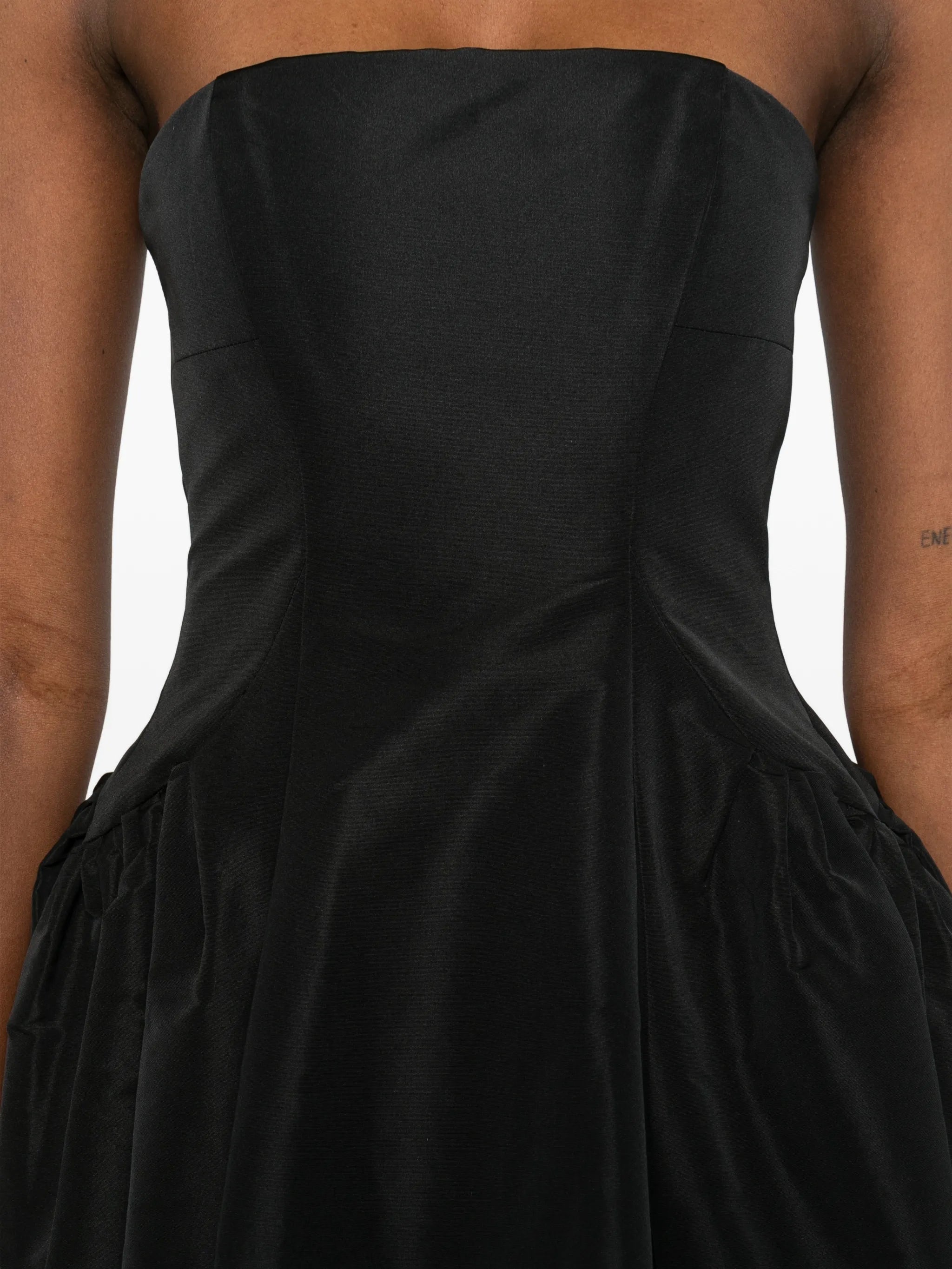 flower strapless mini dress