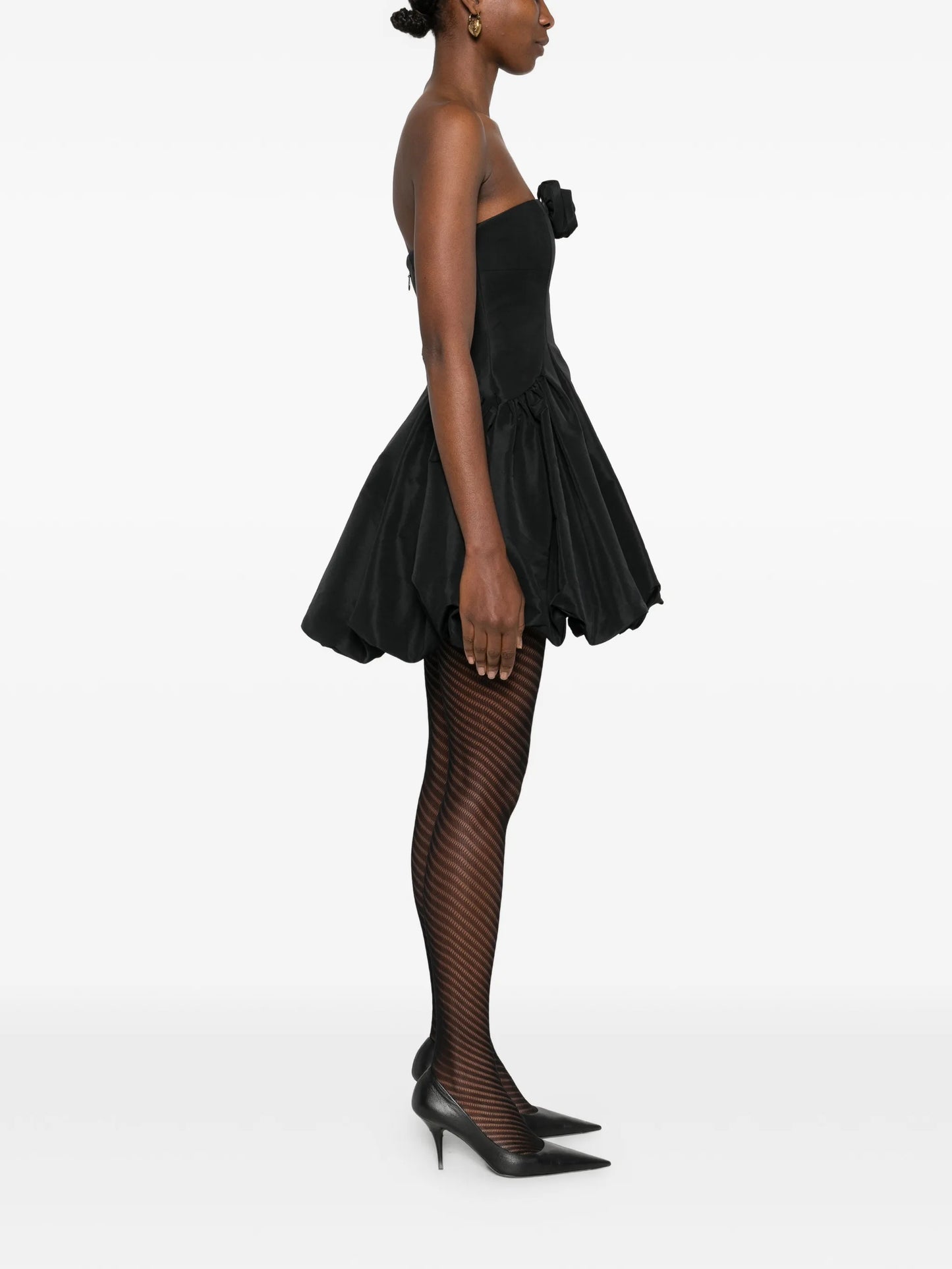 flower strapless mini dress