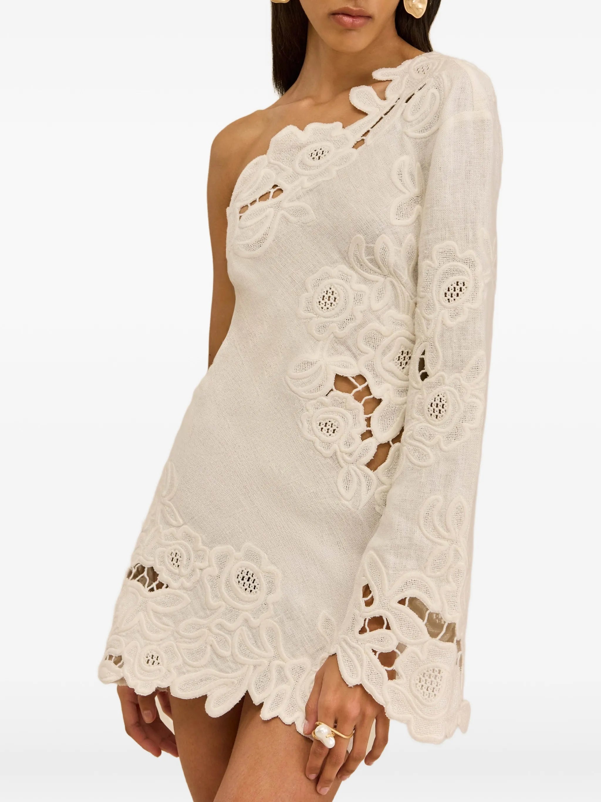 Marlena one-shoulder floral mini dress