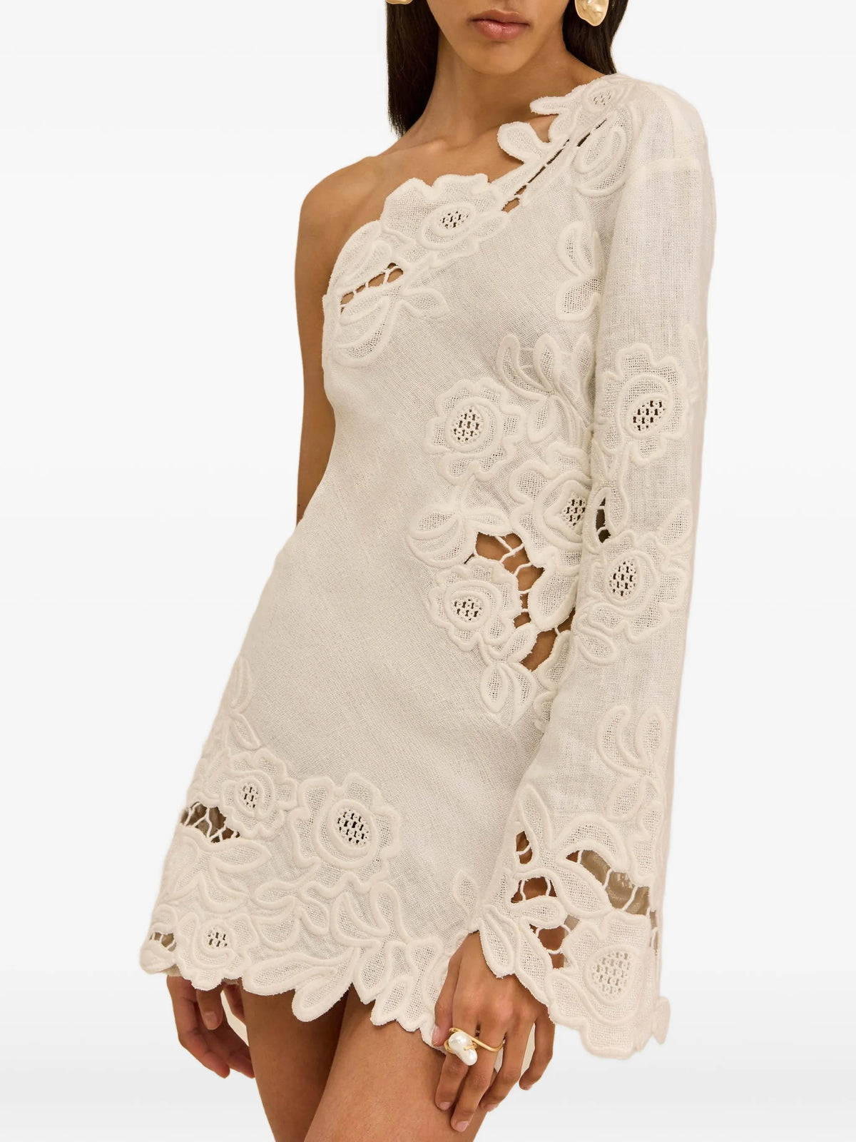 Marlena one-shoulder floral mini dress