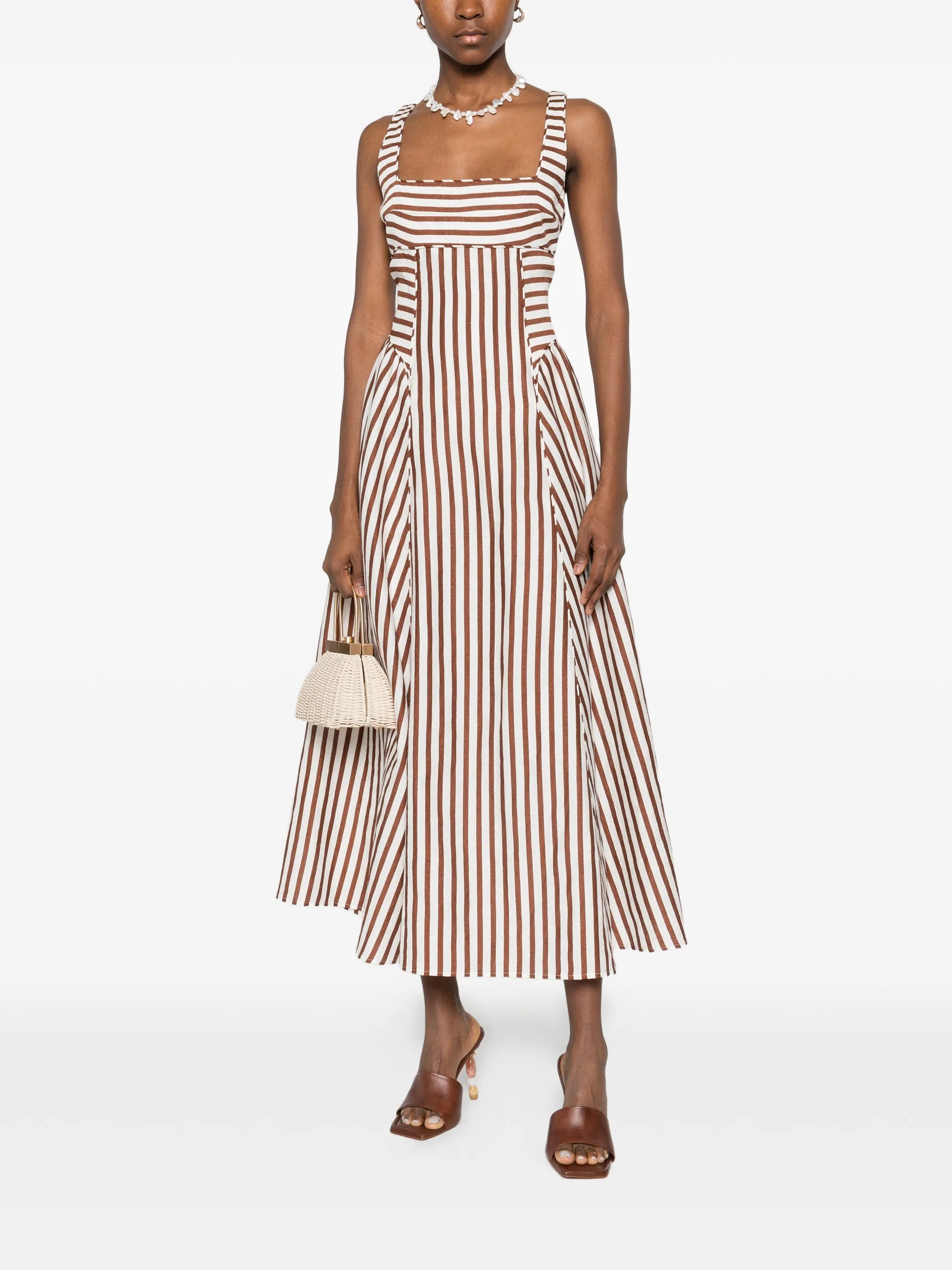 Carla striped midi dress