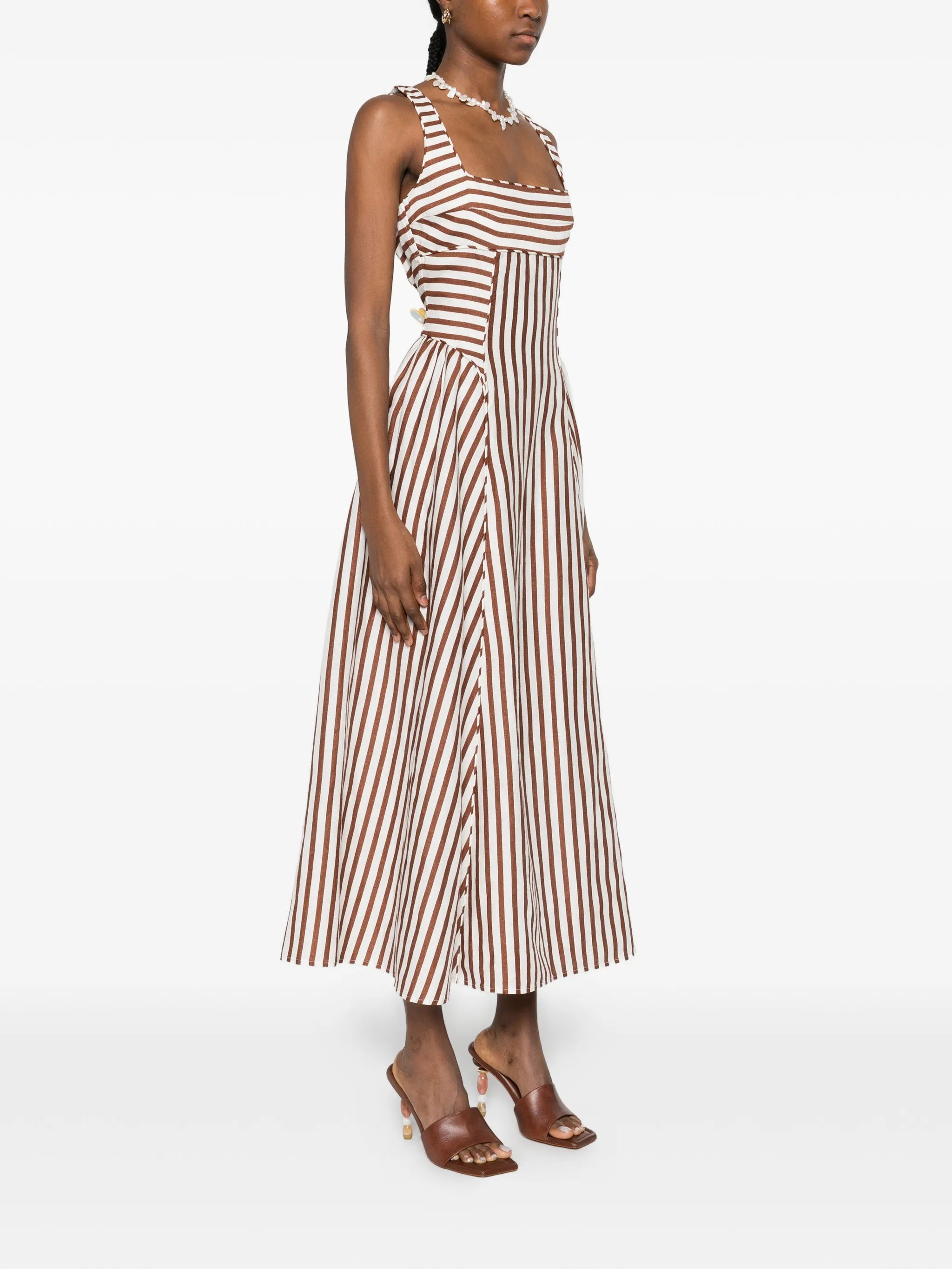 Carla striped midi dress