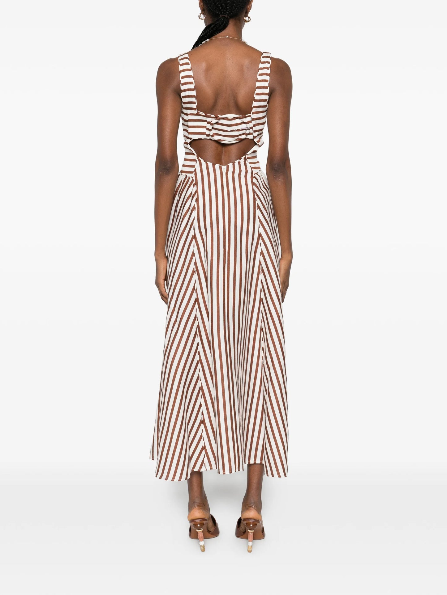 Carla striped midi dress