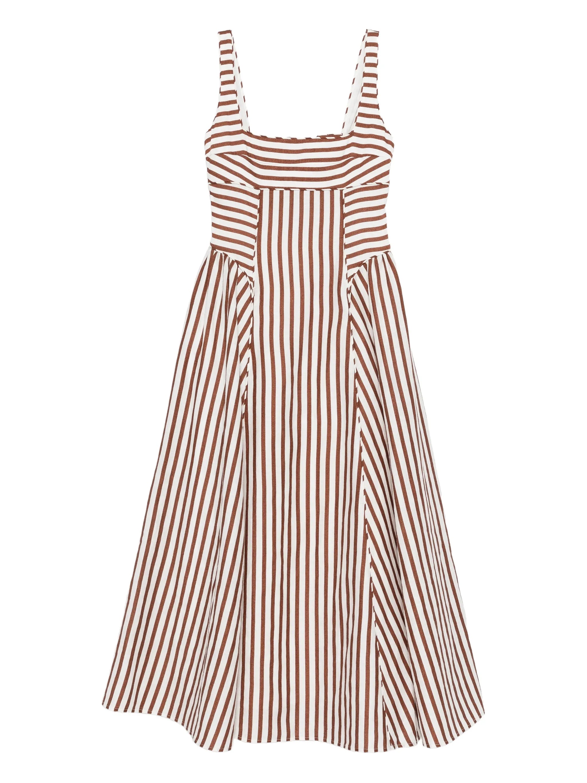 Carla striped midi dress