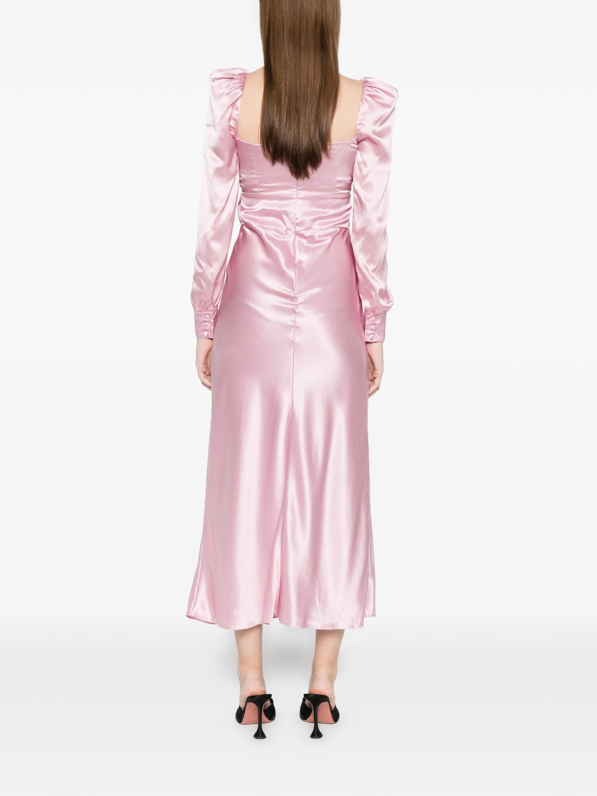 lace-detail midi dress