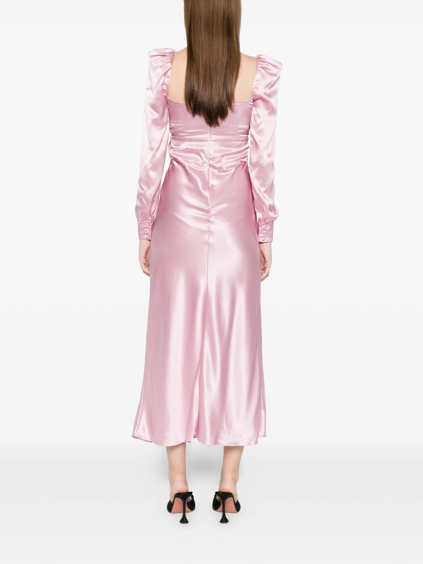 lace-detail midi dress