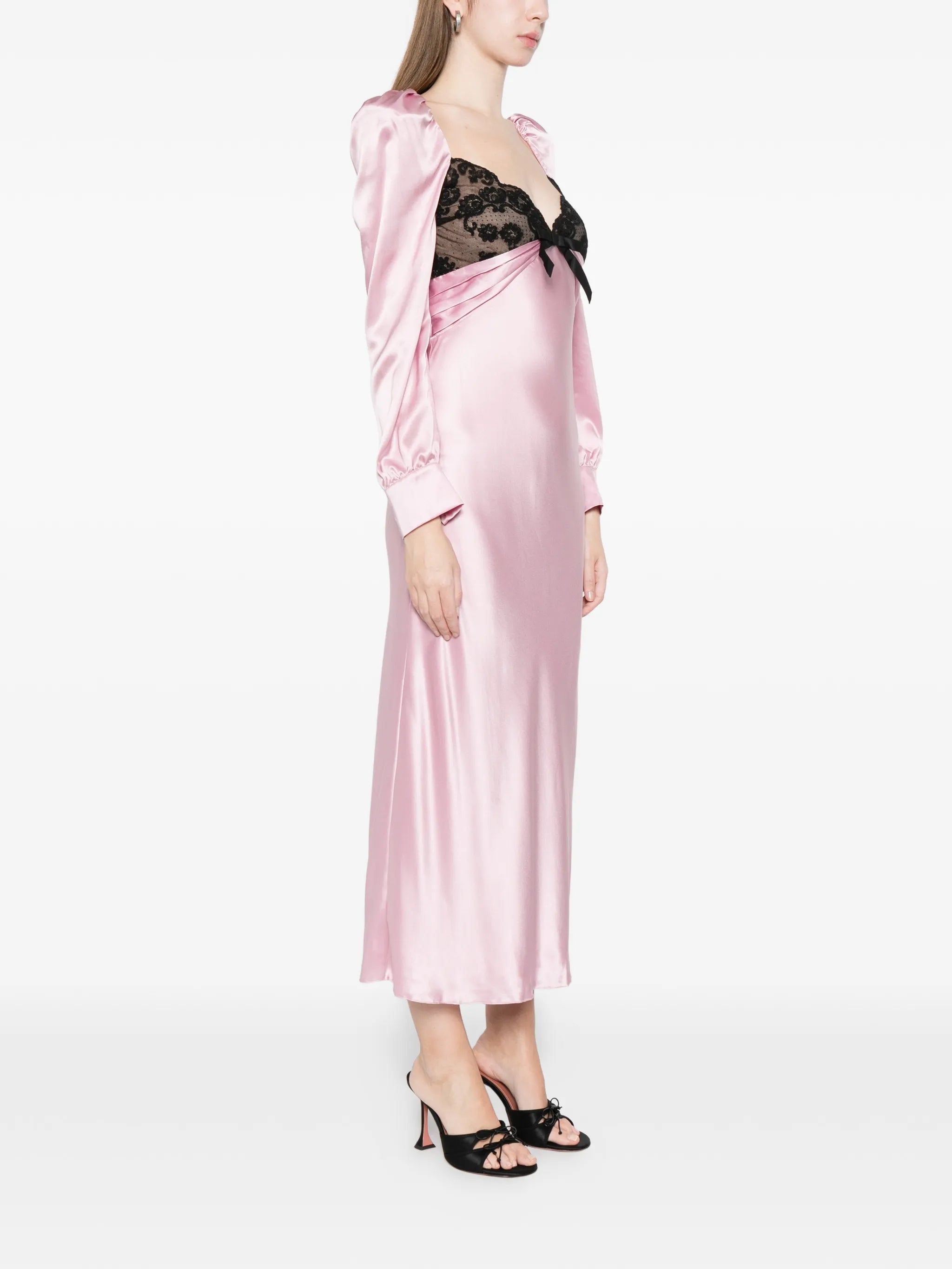 lace-detail midi dress