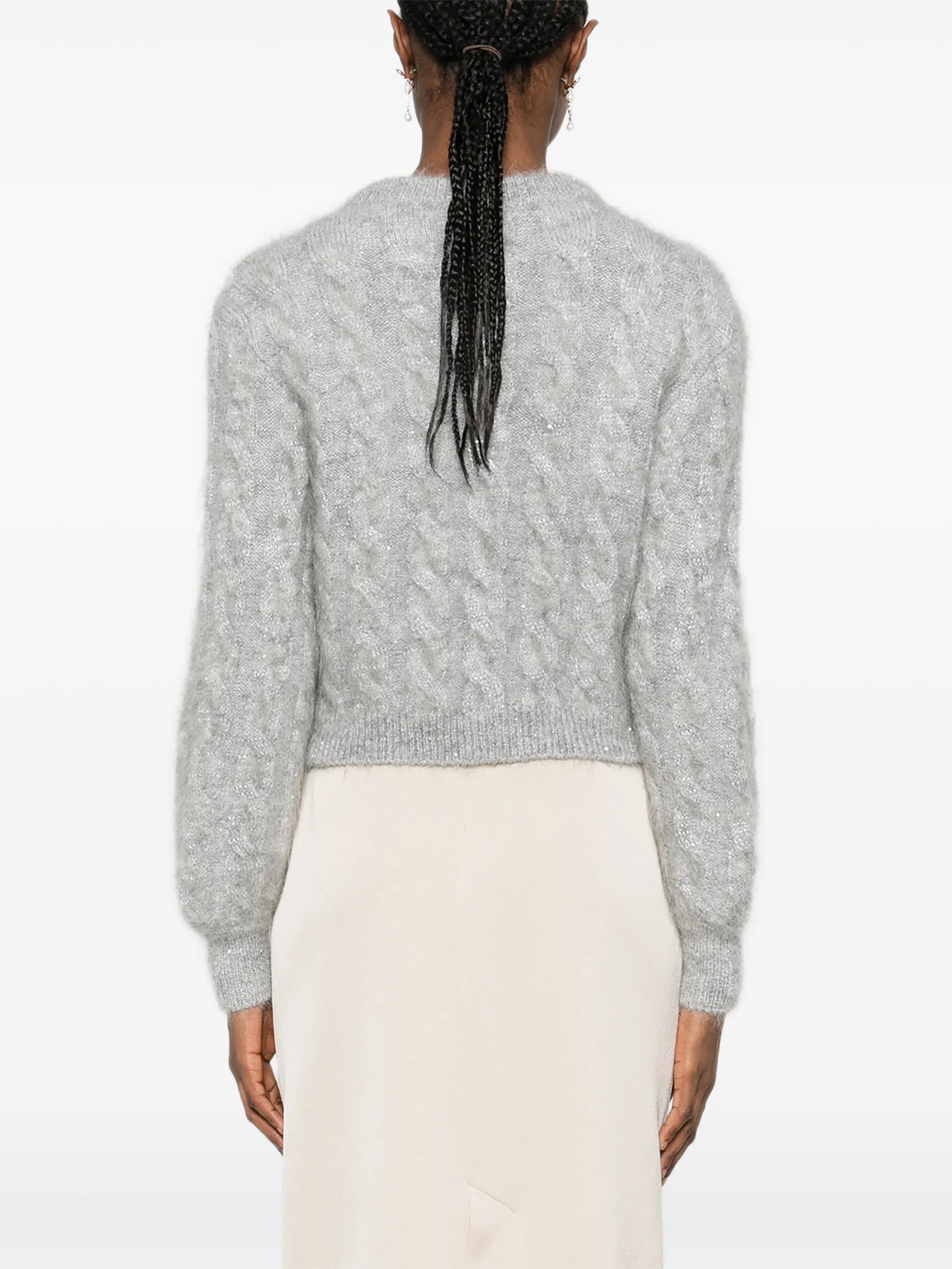 cable-knit cardigan