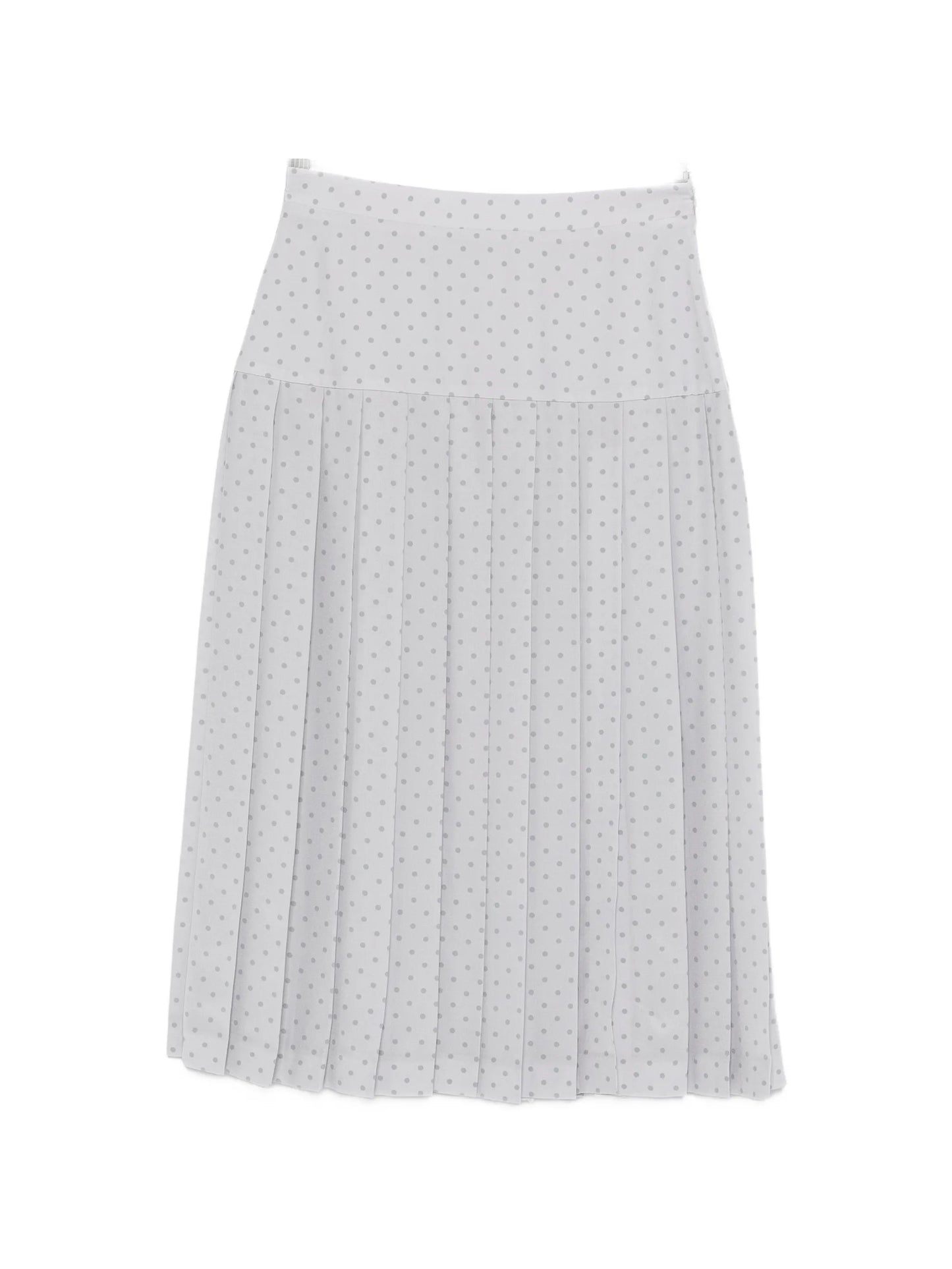 polka-dot pleated midi skirt