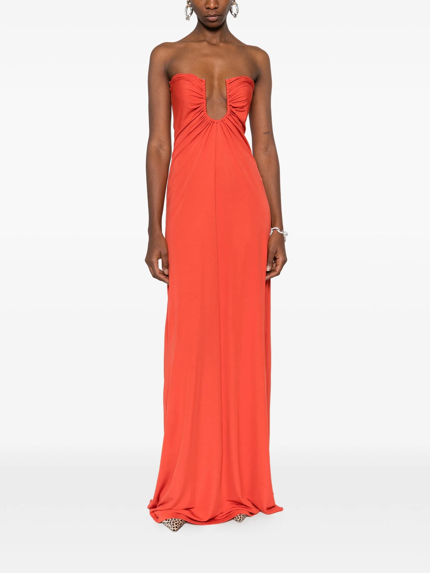 Arced Palm maxi dress