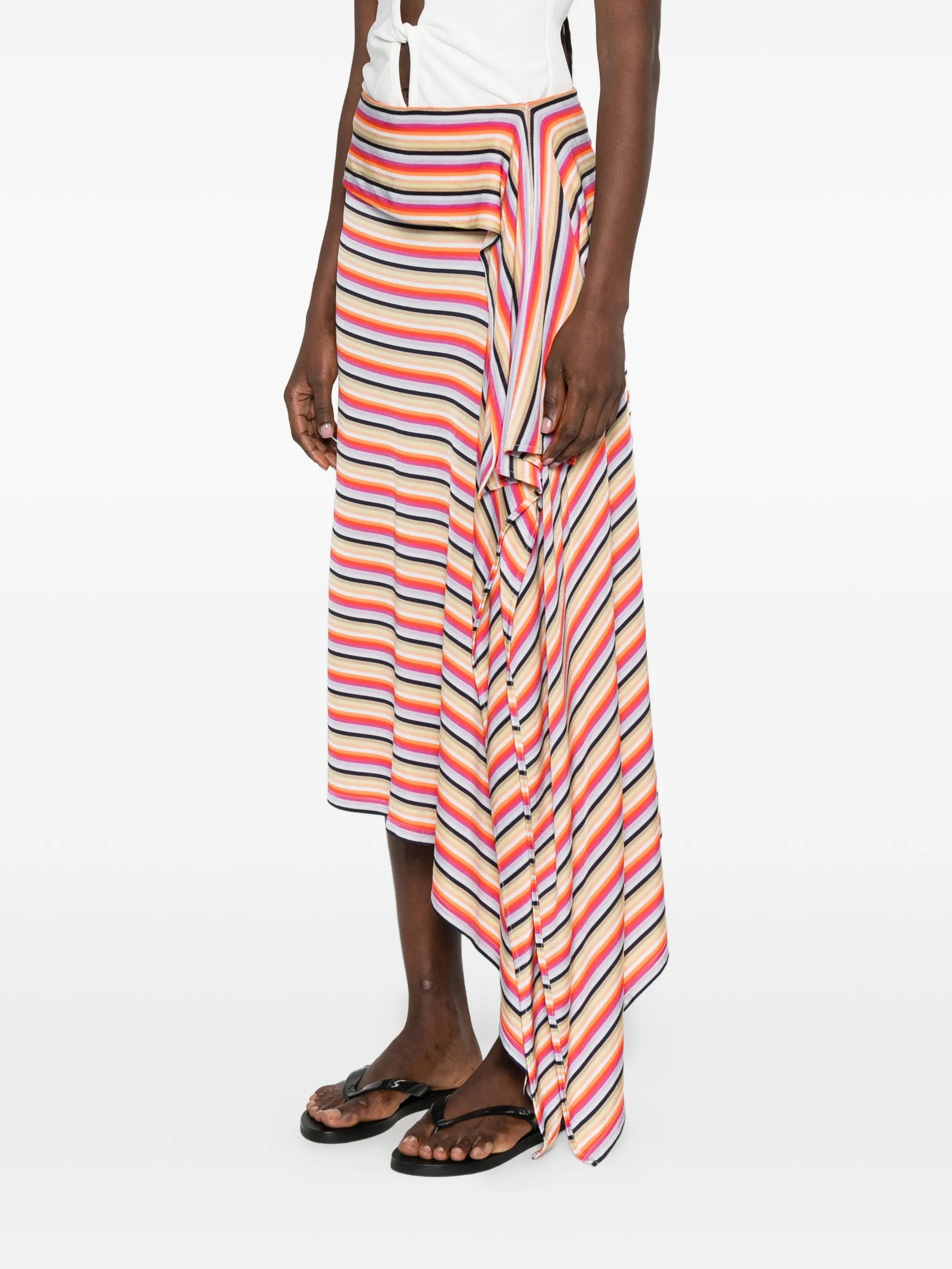 Calypso striped astmmetric skirt