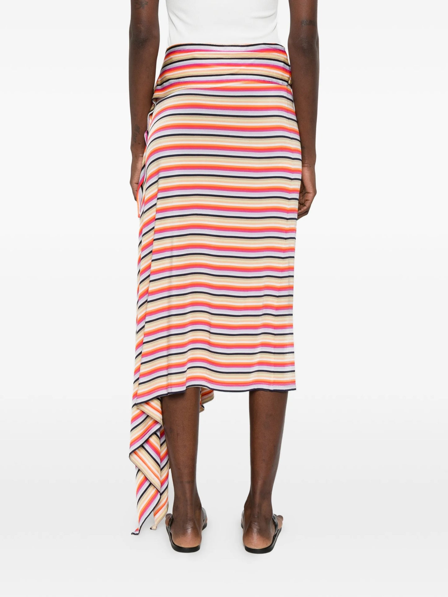 Calypso striped astmmetric skirt