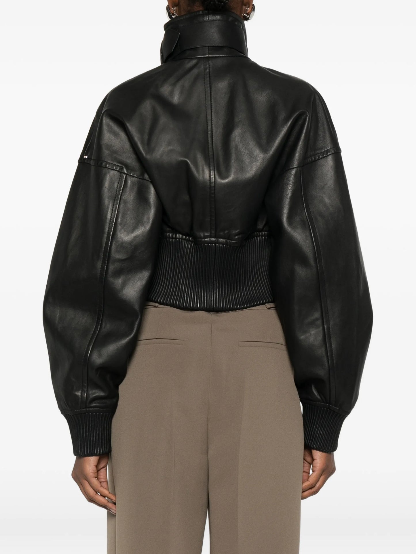 cropped leather jacket
