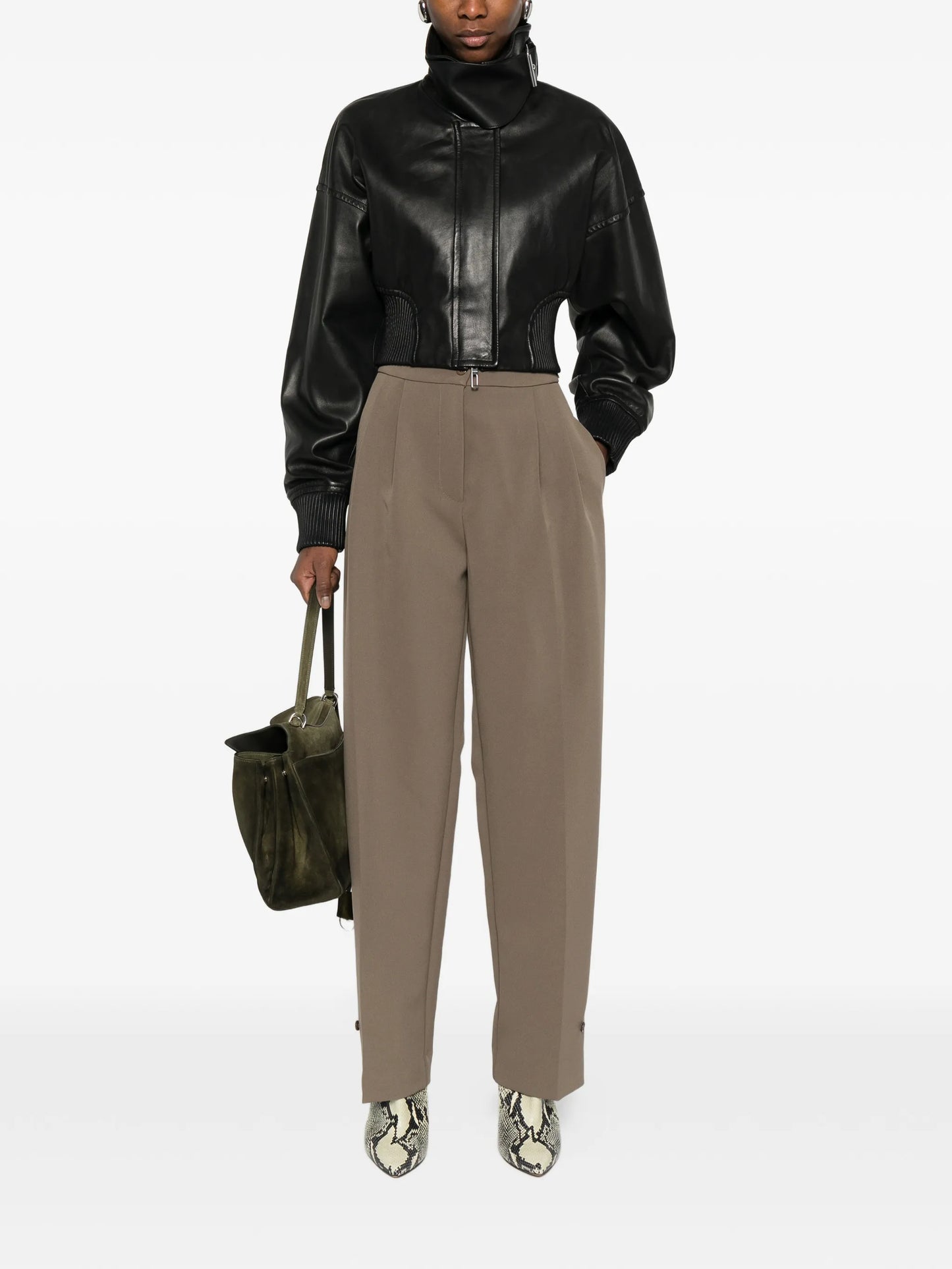 cropped leather jacket