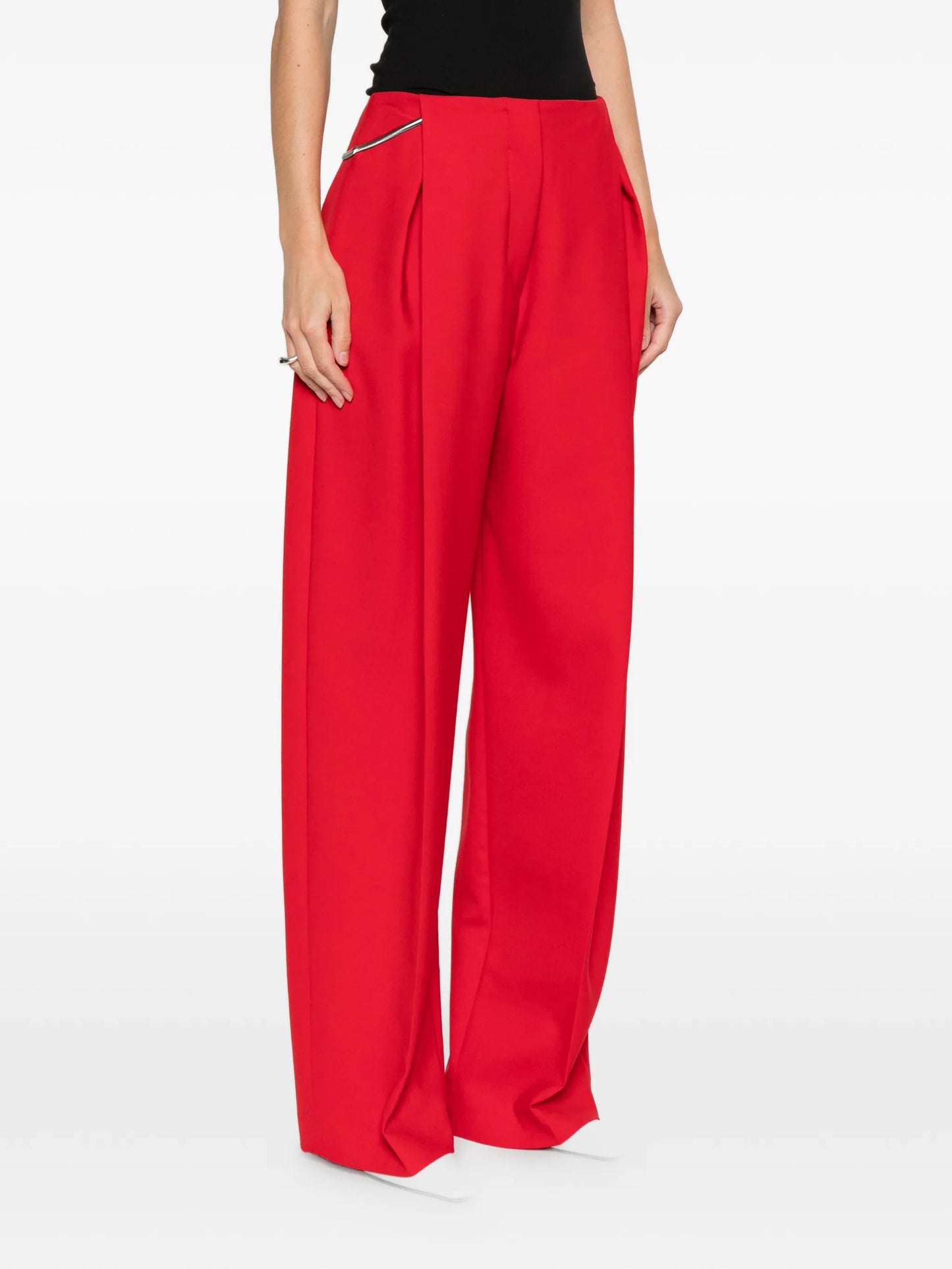 pleated-front trousers