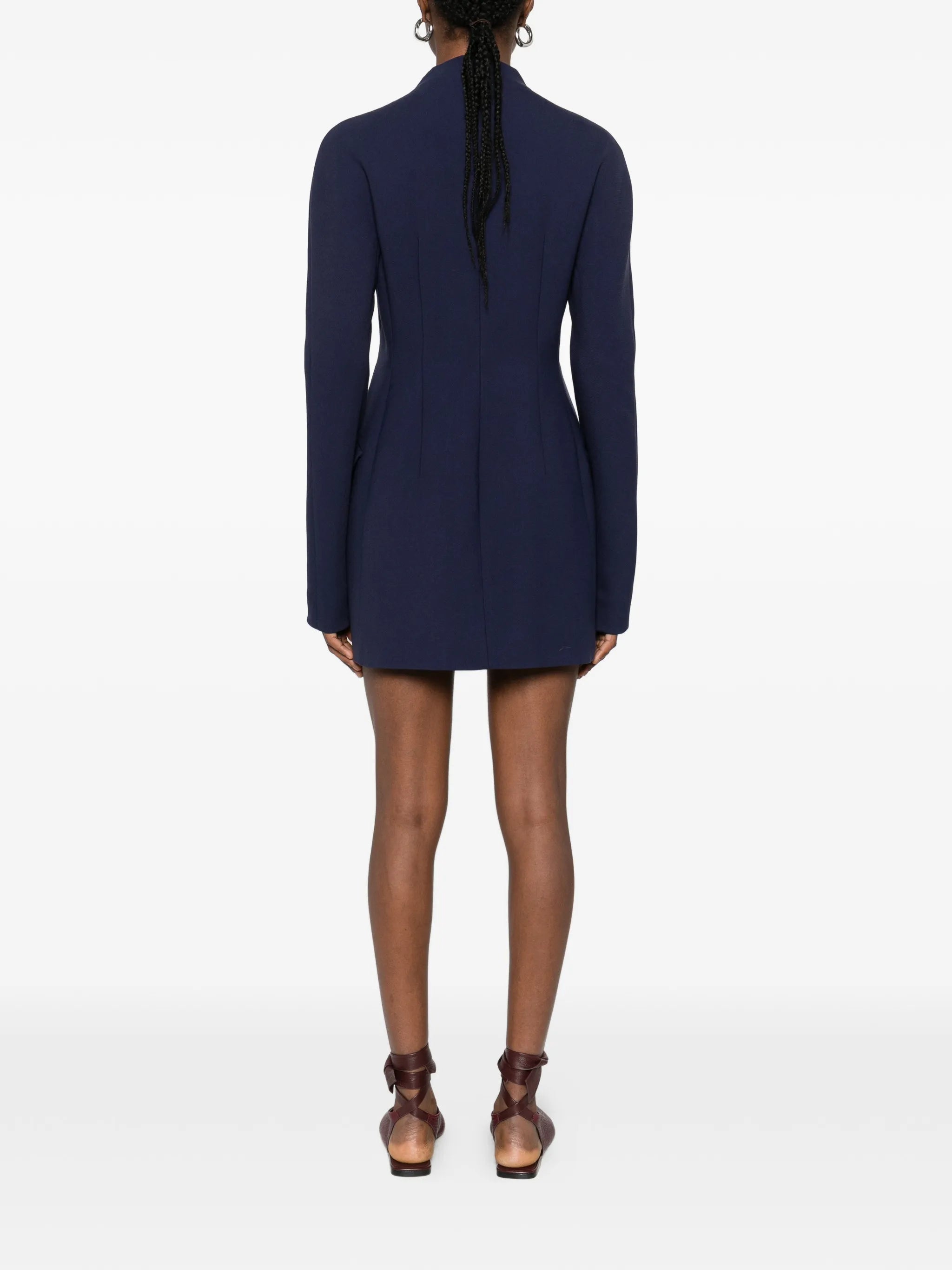 SPXTEFRITE pockets high-neck mini dress