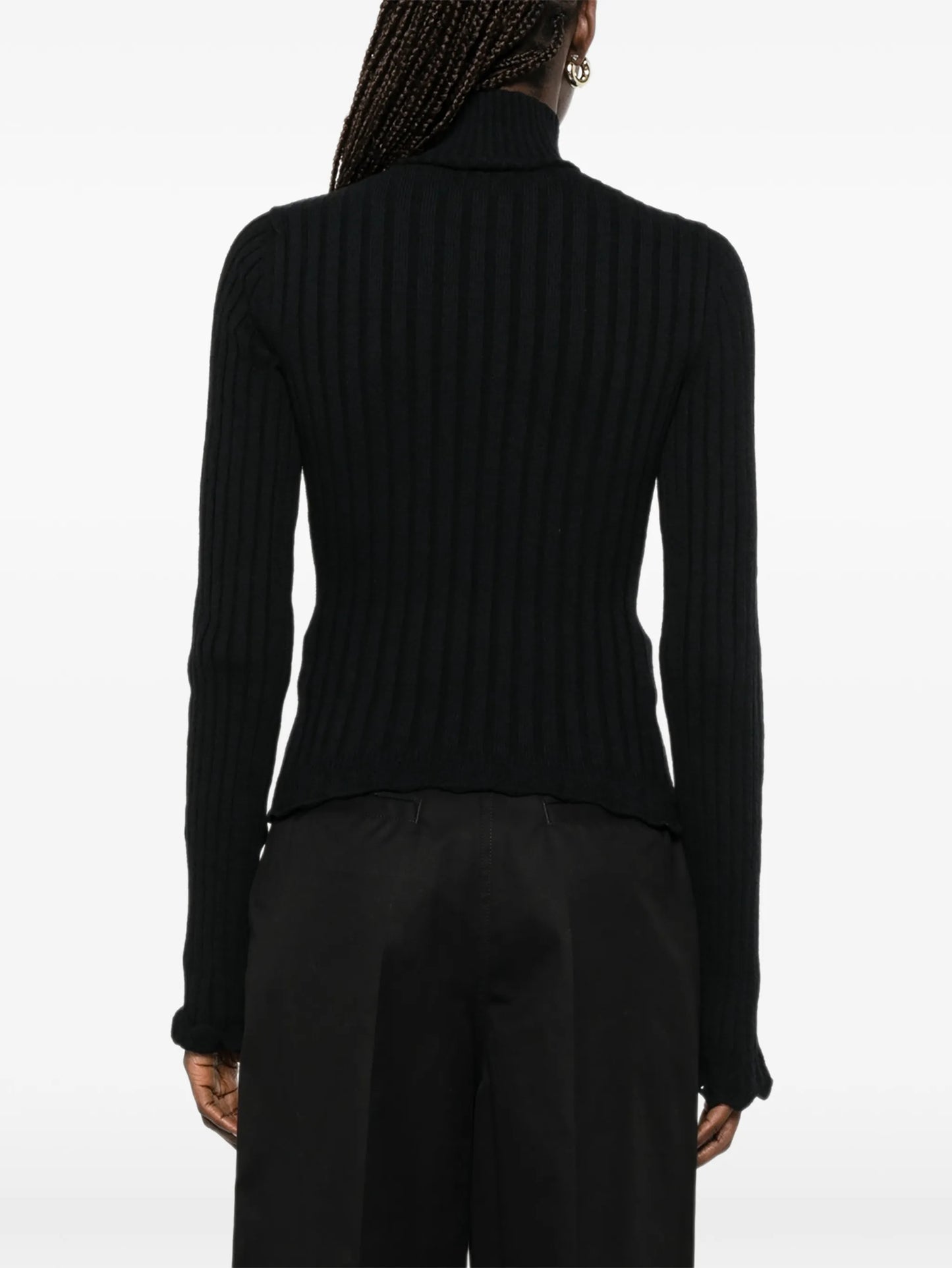 ruffled heart-cutout sweater