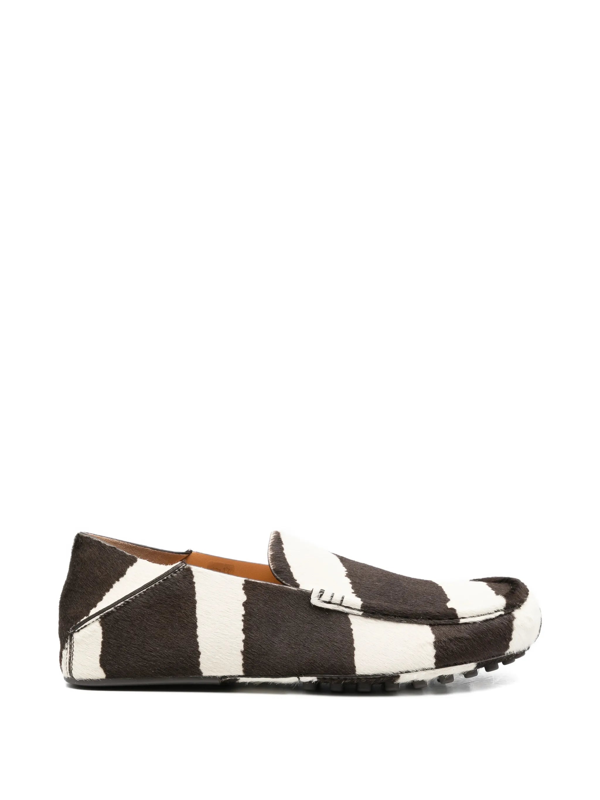 slipper loafers in pony effect leather