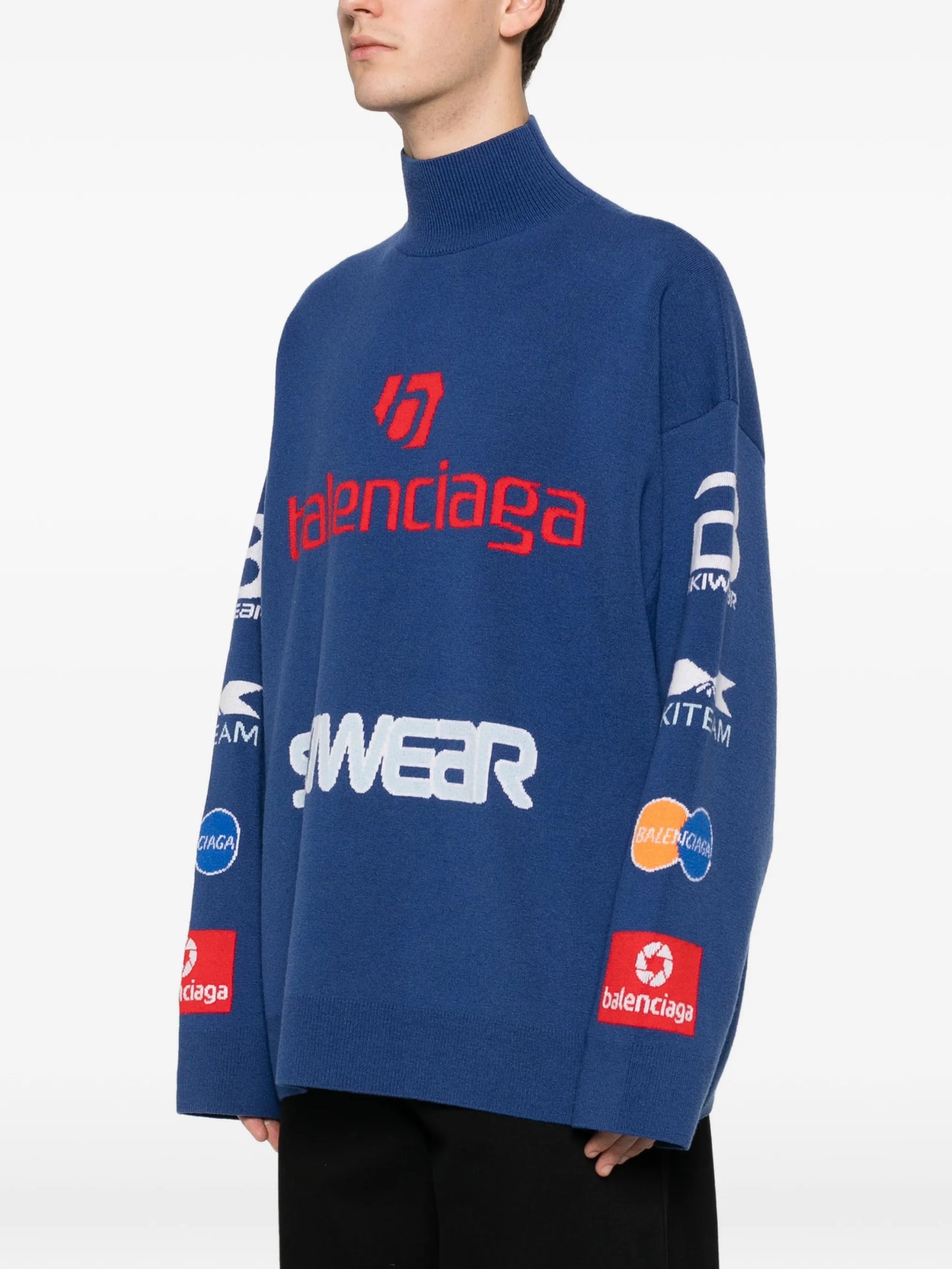 Sponsor jacquard turtleneck sweater