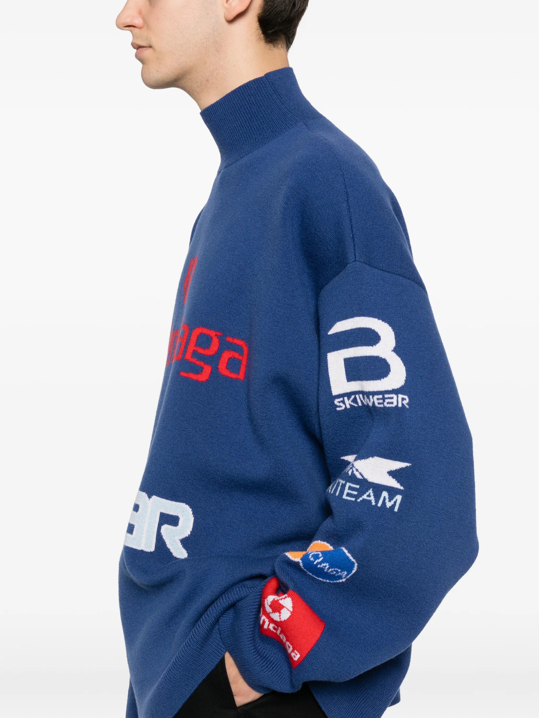 Sponsor jacquard turtleneck sweater