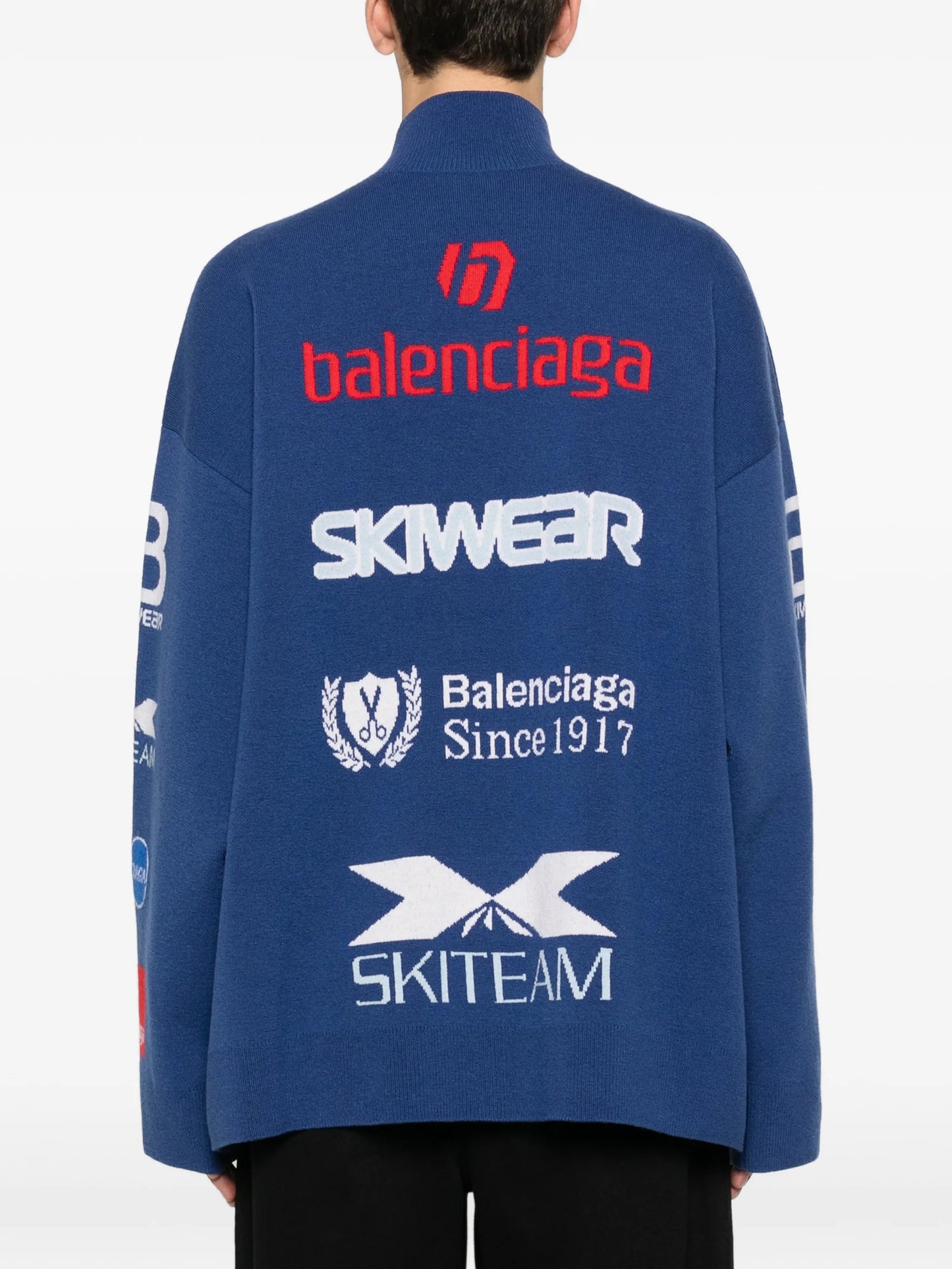 Sponsor jacquard turtleneck sweater