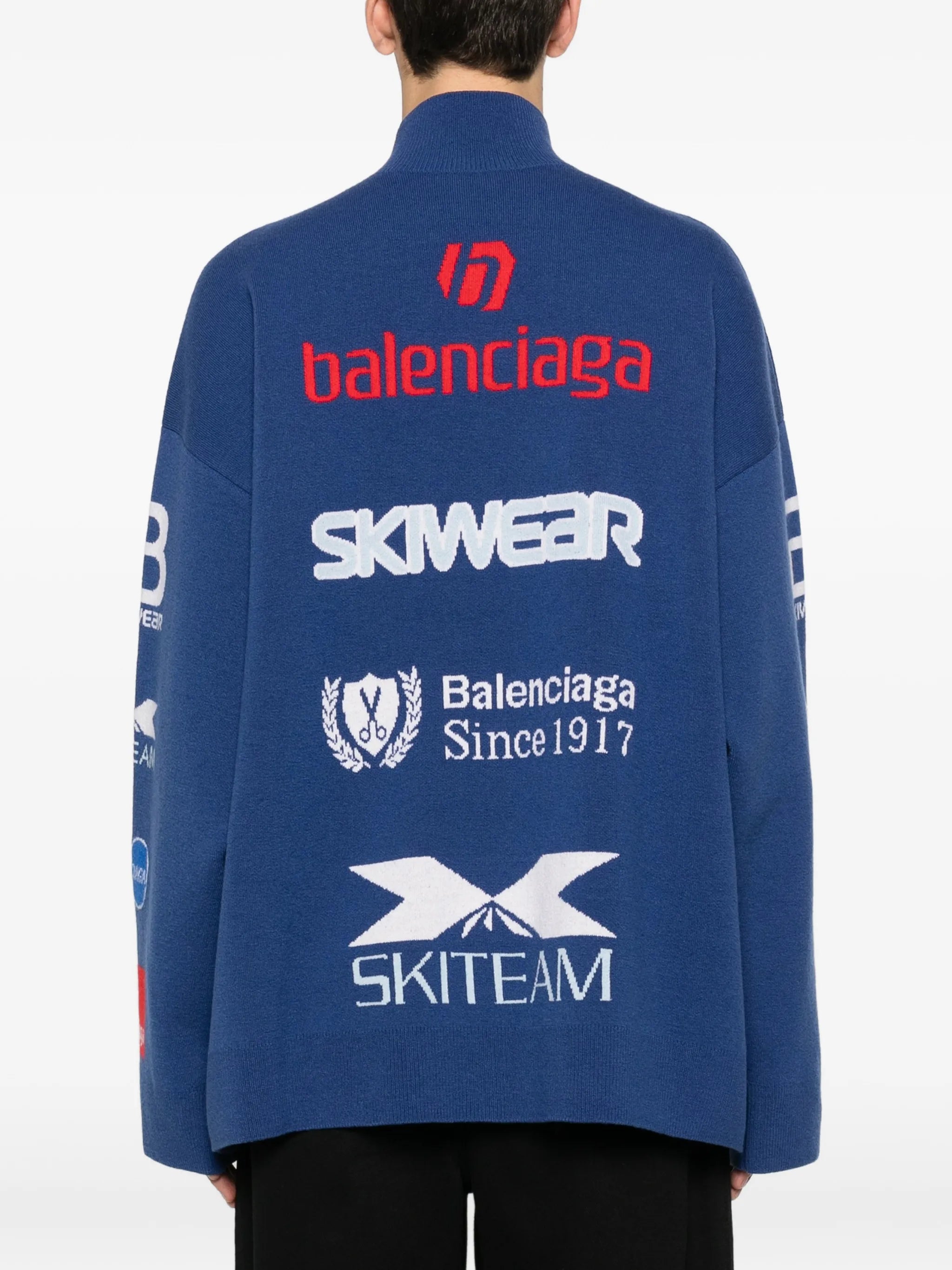 Sponsor jacquard turtleneck sweater